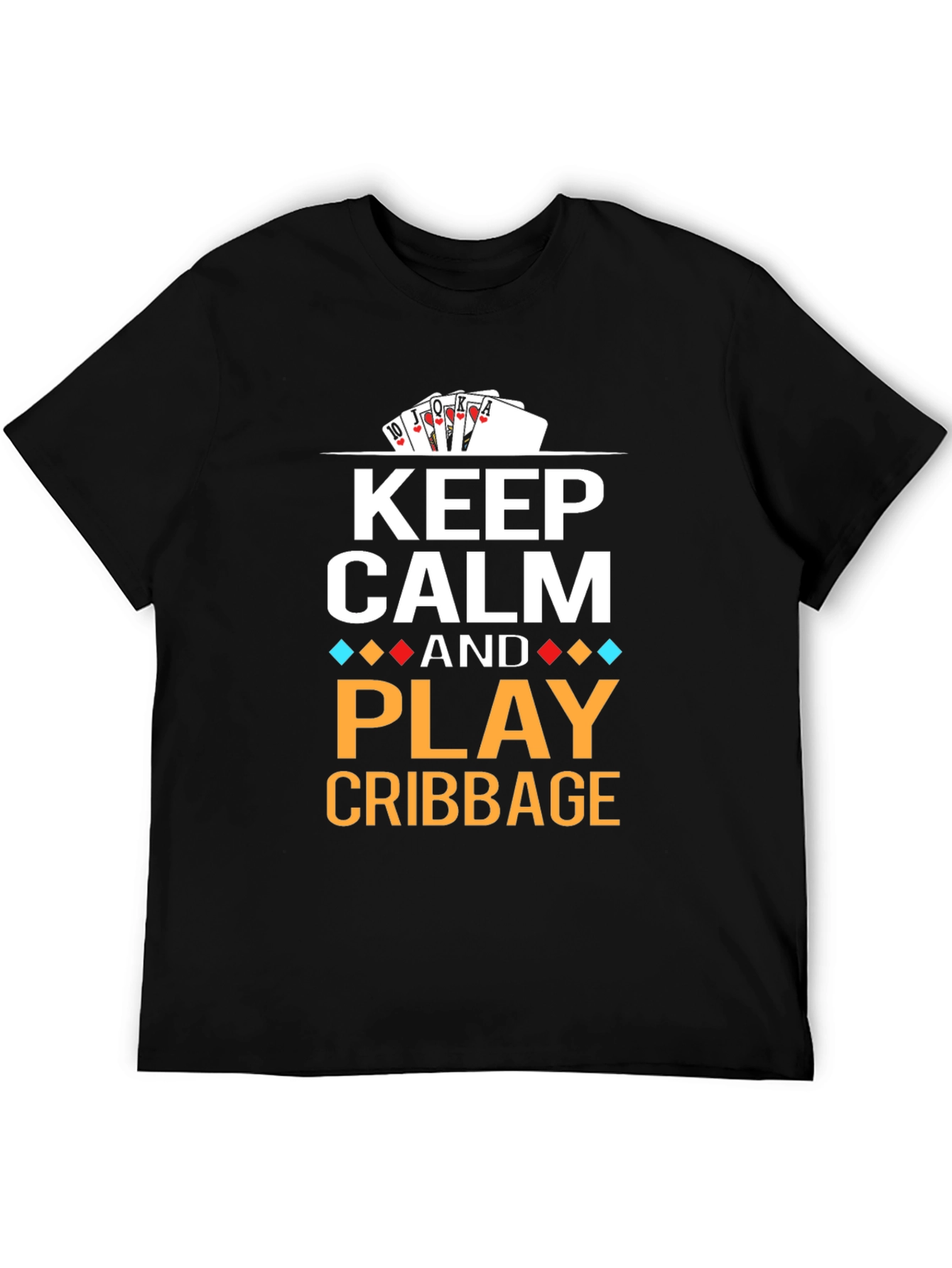 Black Keep Calm and Play Cribbage T-Shirt view 5