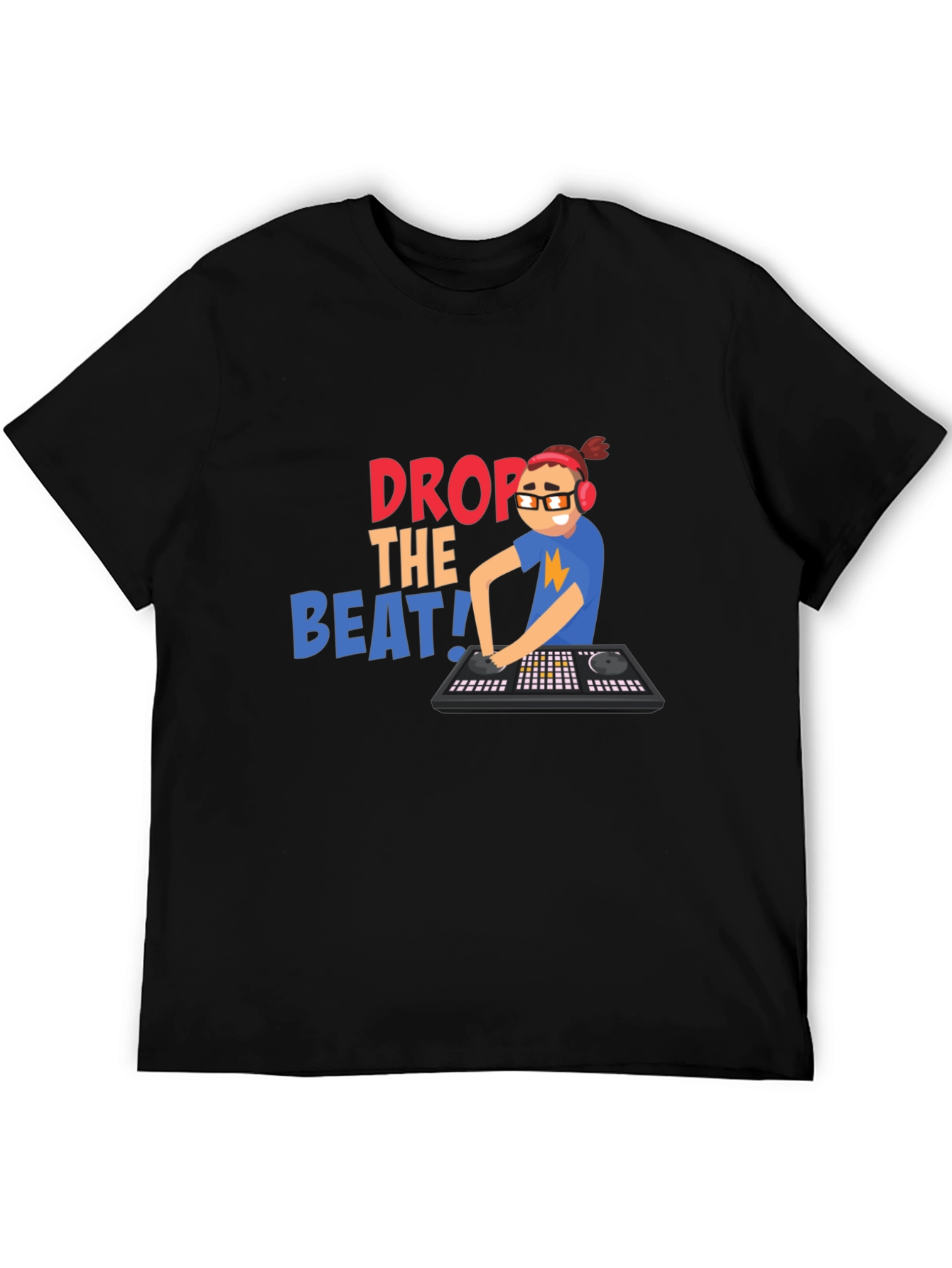 Black Drop the Beat T-Shirt - DJ Graphic Tee view 5
