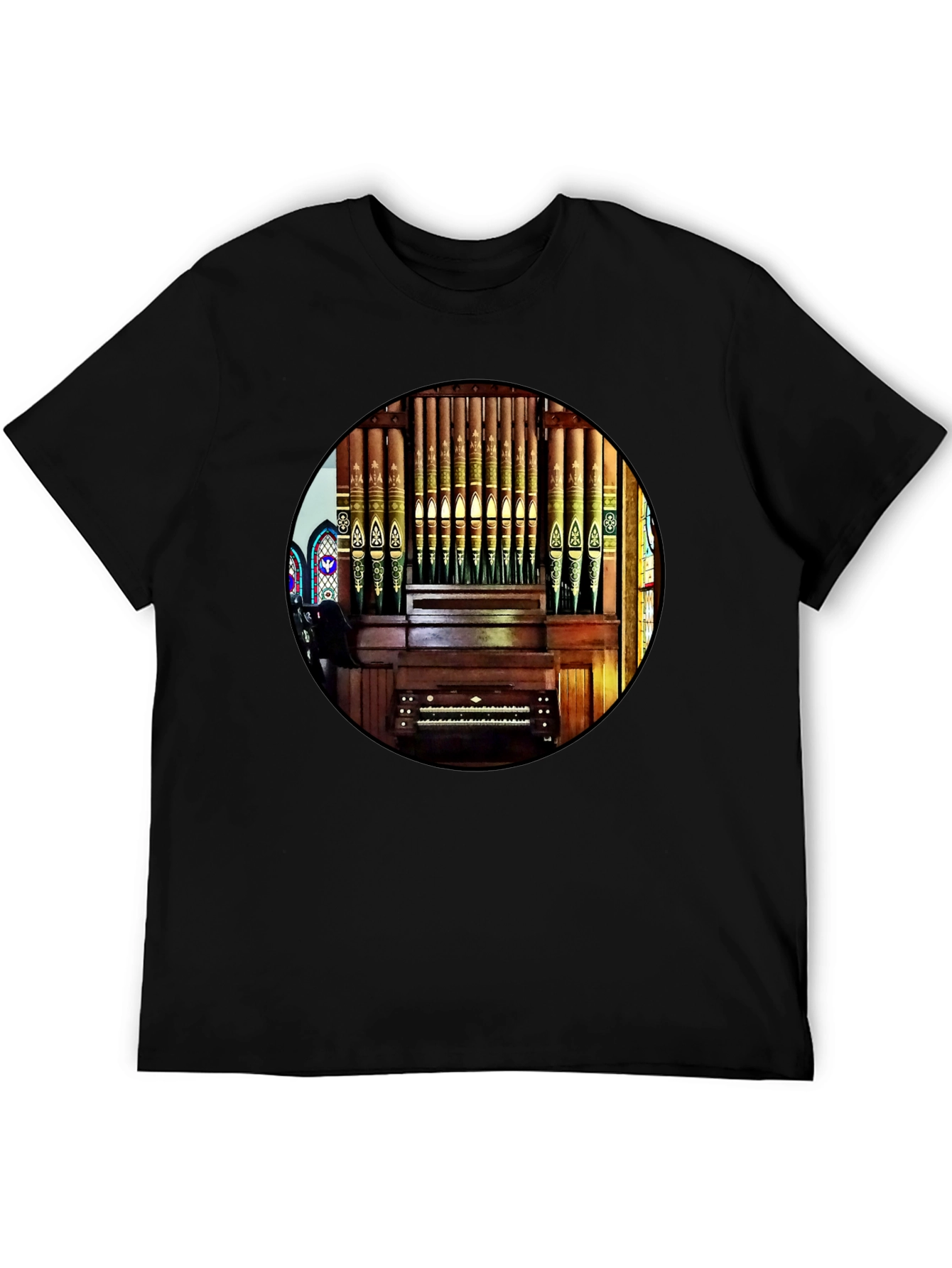 Black Vintage Organ T-Shirt view 5