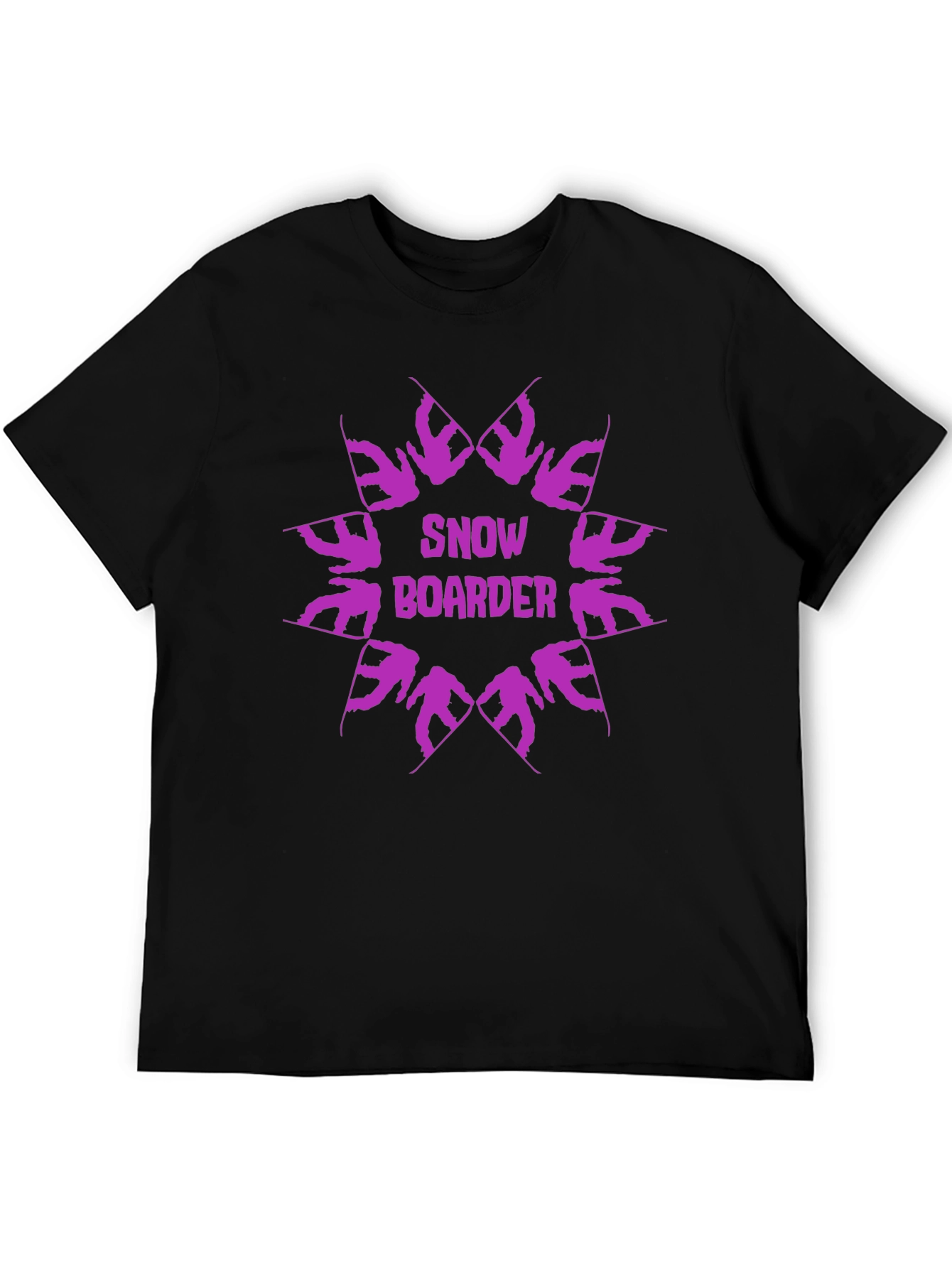 Black Snowboarder Graphic Tee - Cool Winter Sports Design view 5