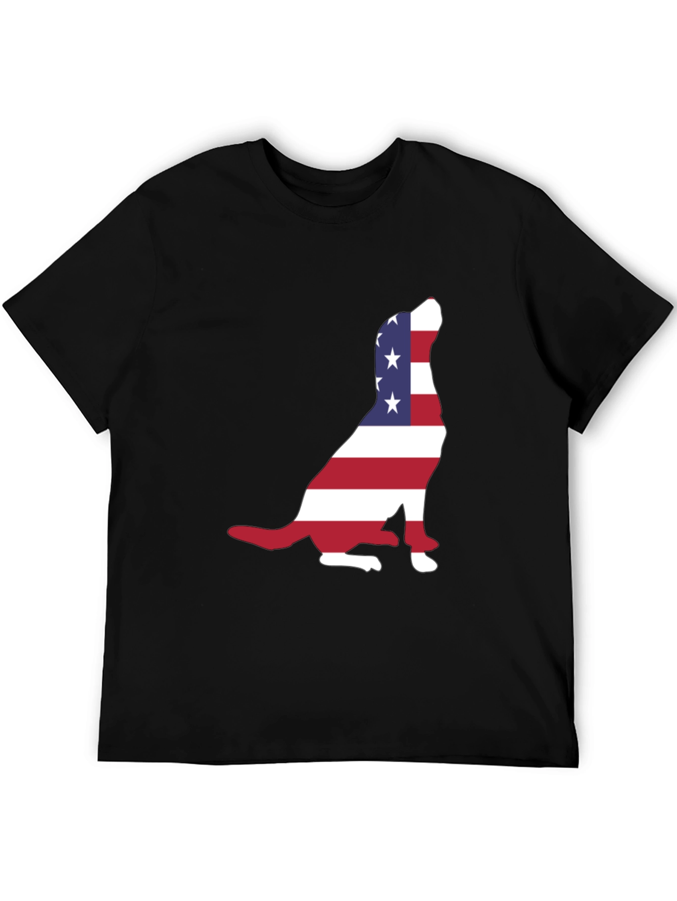 Black Patriotic Dog USA Flag T-Shirt view 5