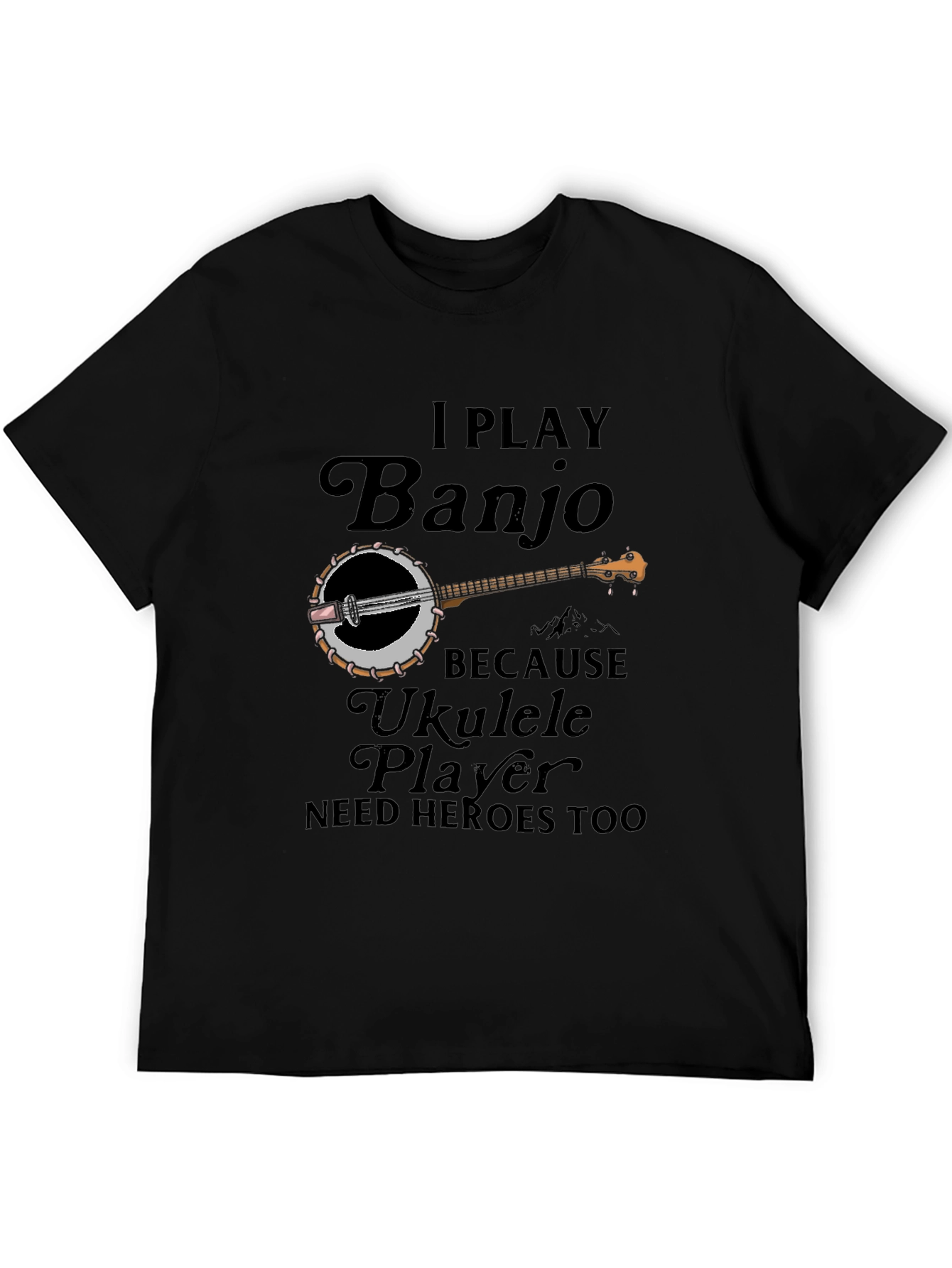 Black Banjo Player T-Shirt - Ukulele Heroes Tee view 5