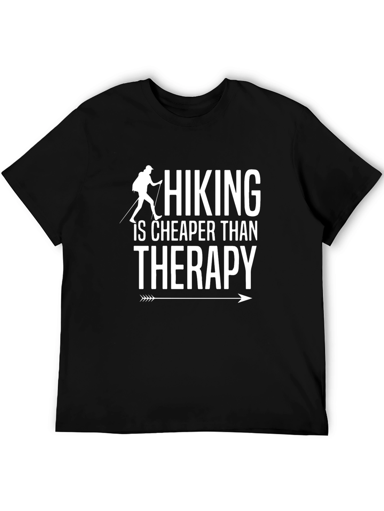 Black Hiking is Cheaper Than Therapy T-Shirt view 5