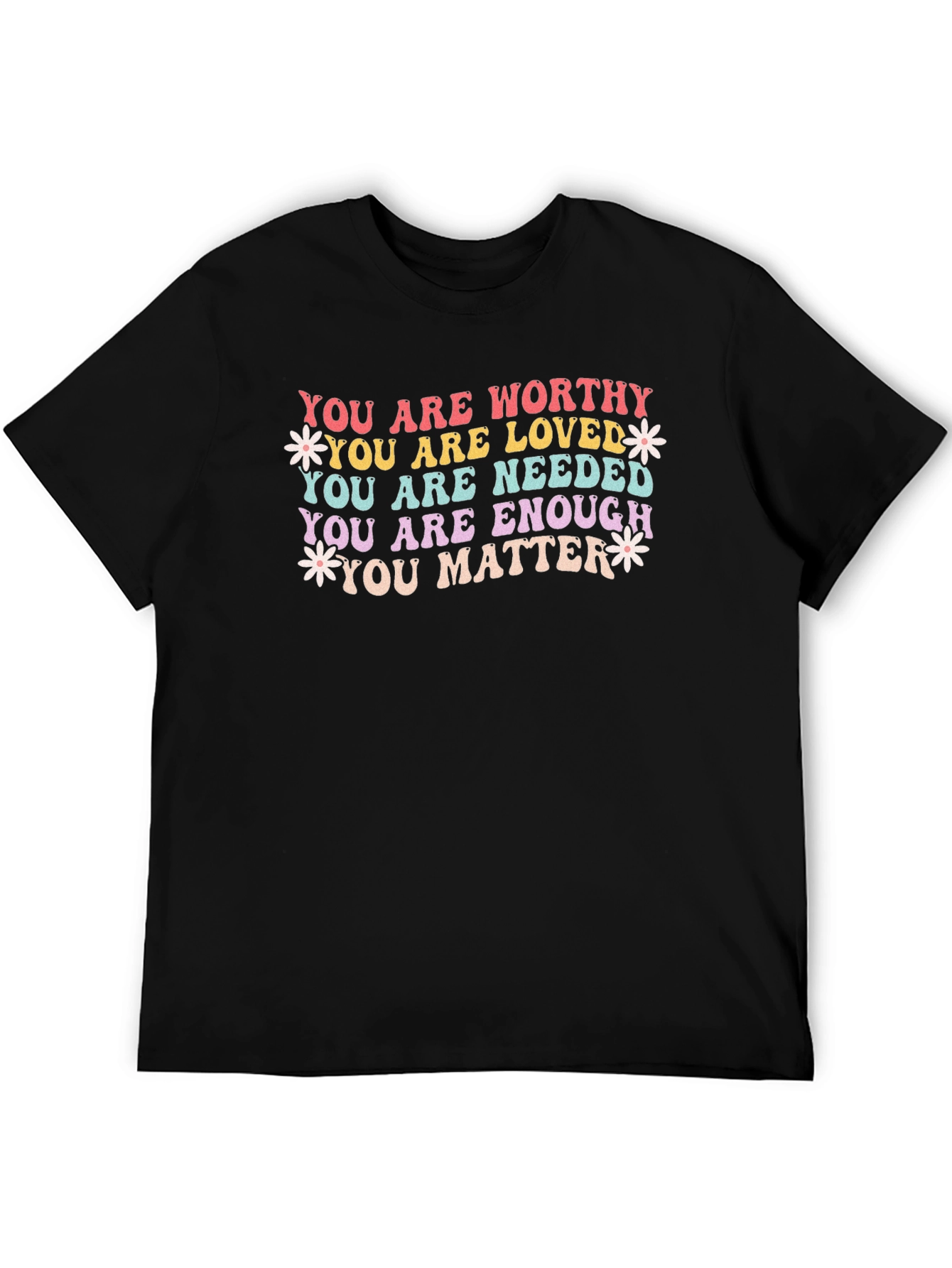 Black You Are Enough T-Shirt - Motivational Graphic Tee view 5