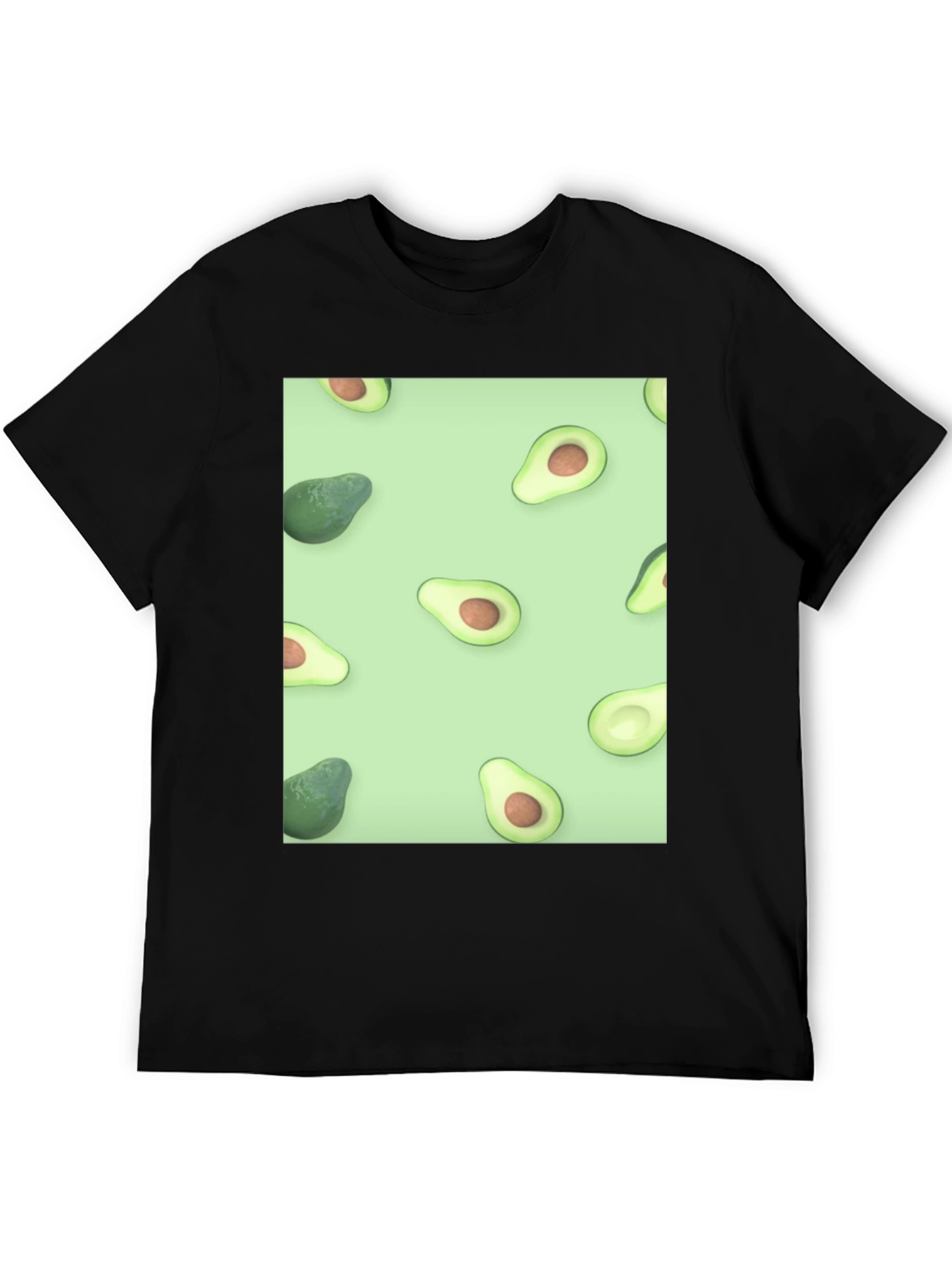 Black Avocado Patterned T-Shirt - Stylish & Unique! view 5