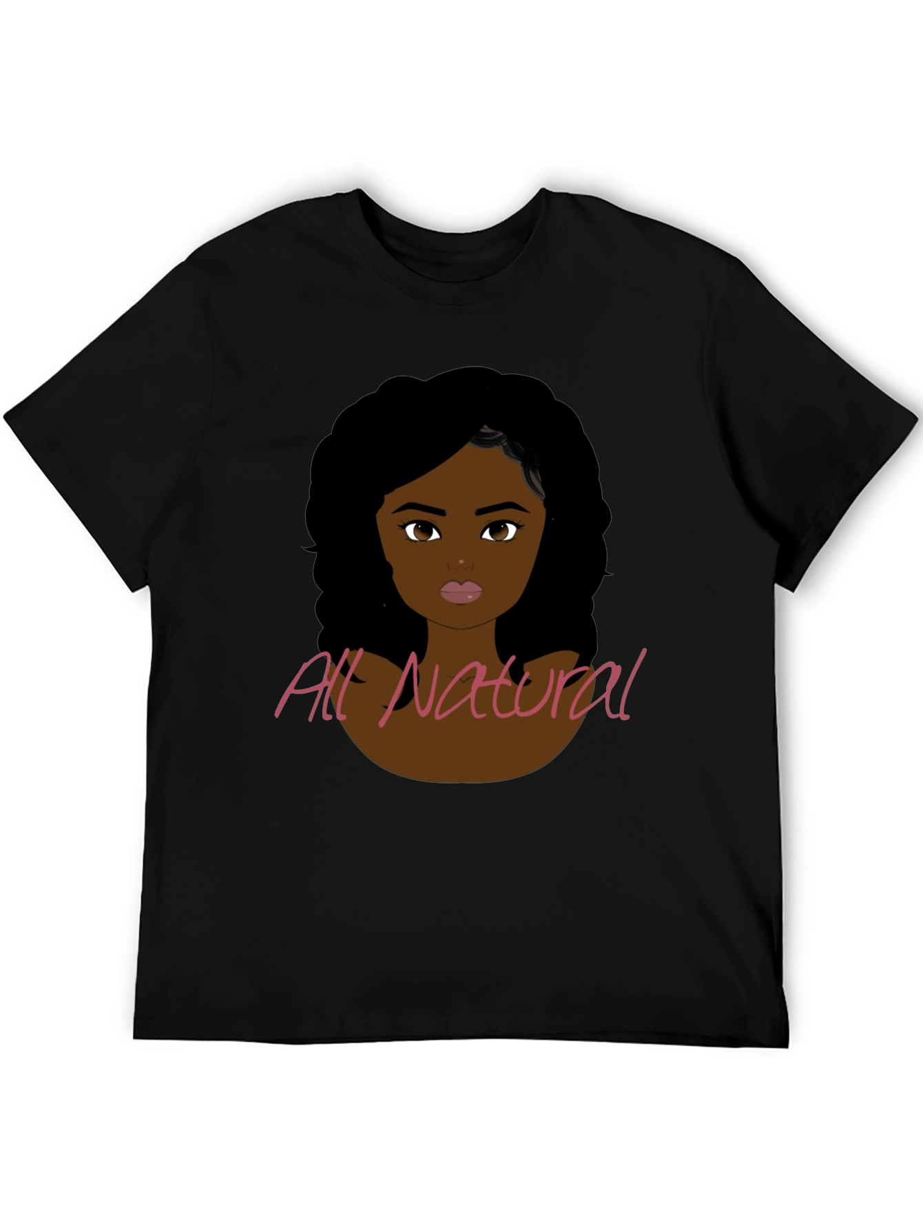 Black All Natural Woman Graphic Print T-Shirt view 5