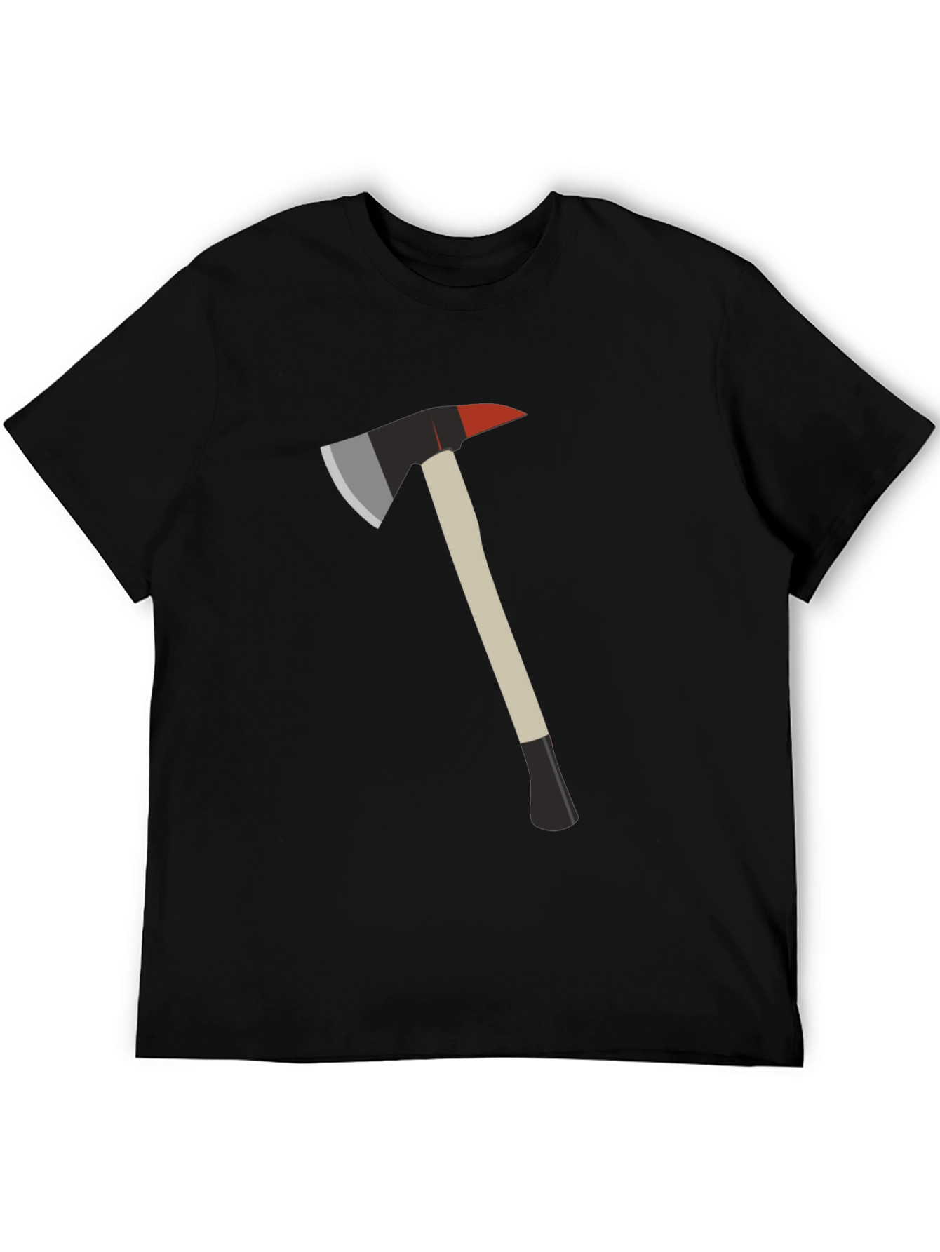 Black Fire Axe Graphic Tee - Black Cotton T-Shirt view 5