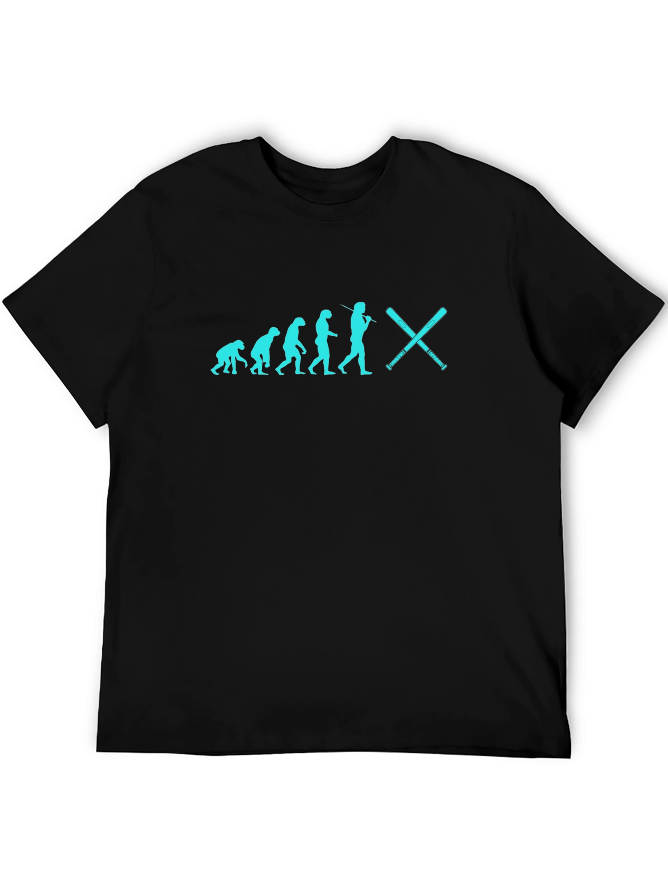 Black Baseball Evolution T-Shirt - Funny Novelty Tee view 5