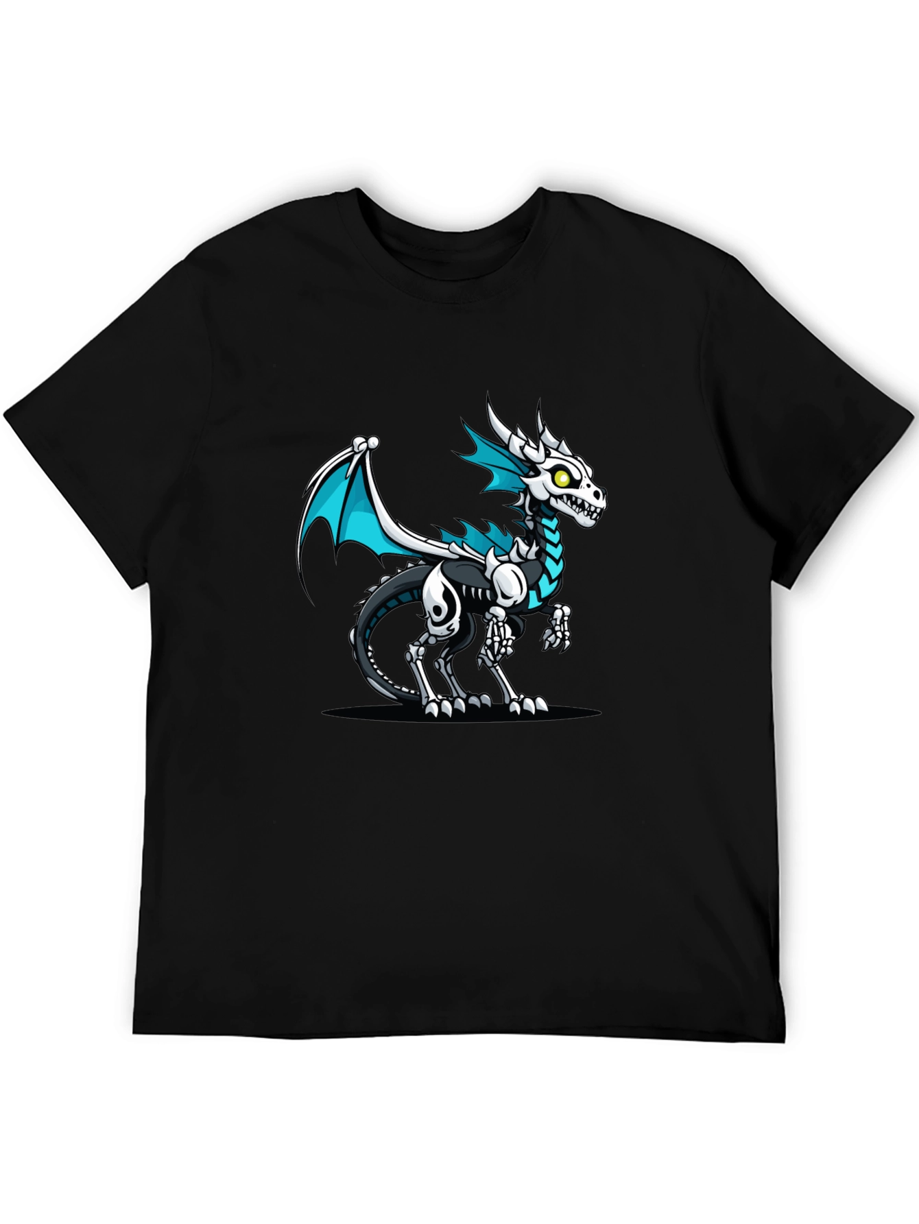 Black Dragon Skeleton Graphic Tee - Black view 5