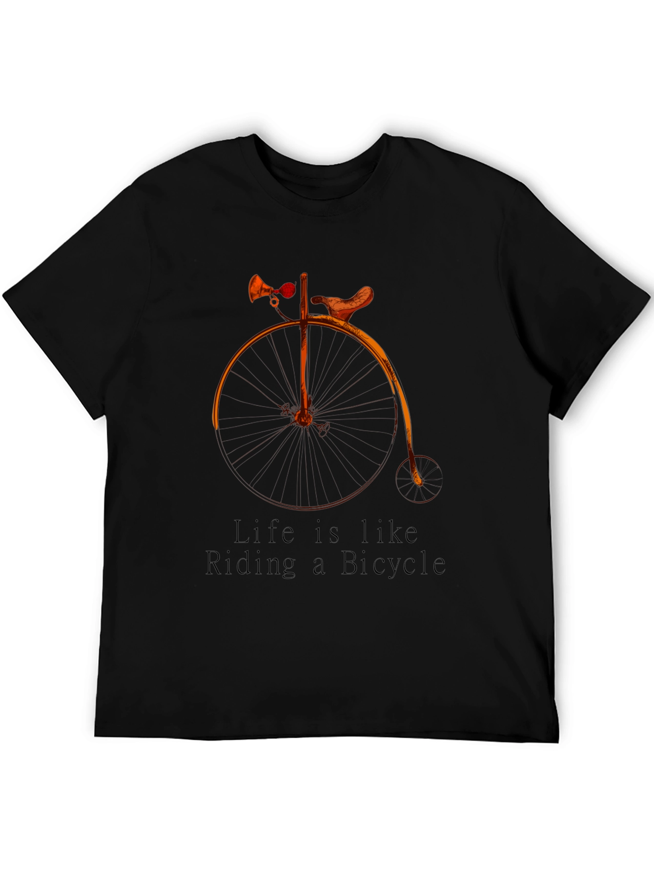 Black Vintage Bicycle T-Shirt - "Life is like Riding" Graphic Tee view 5