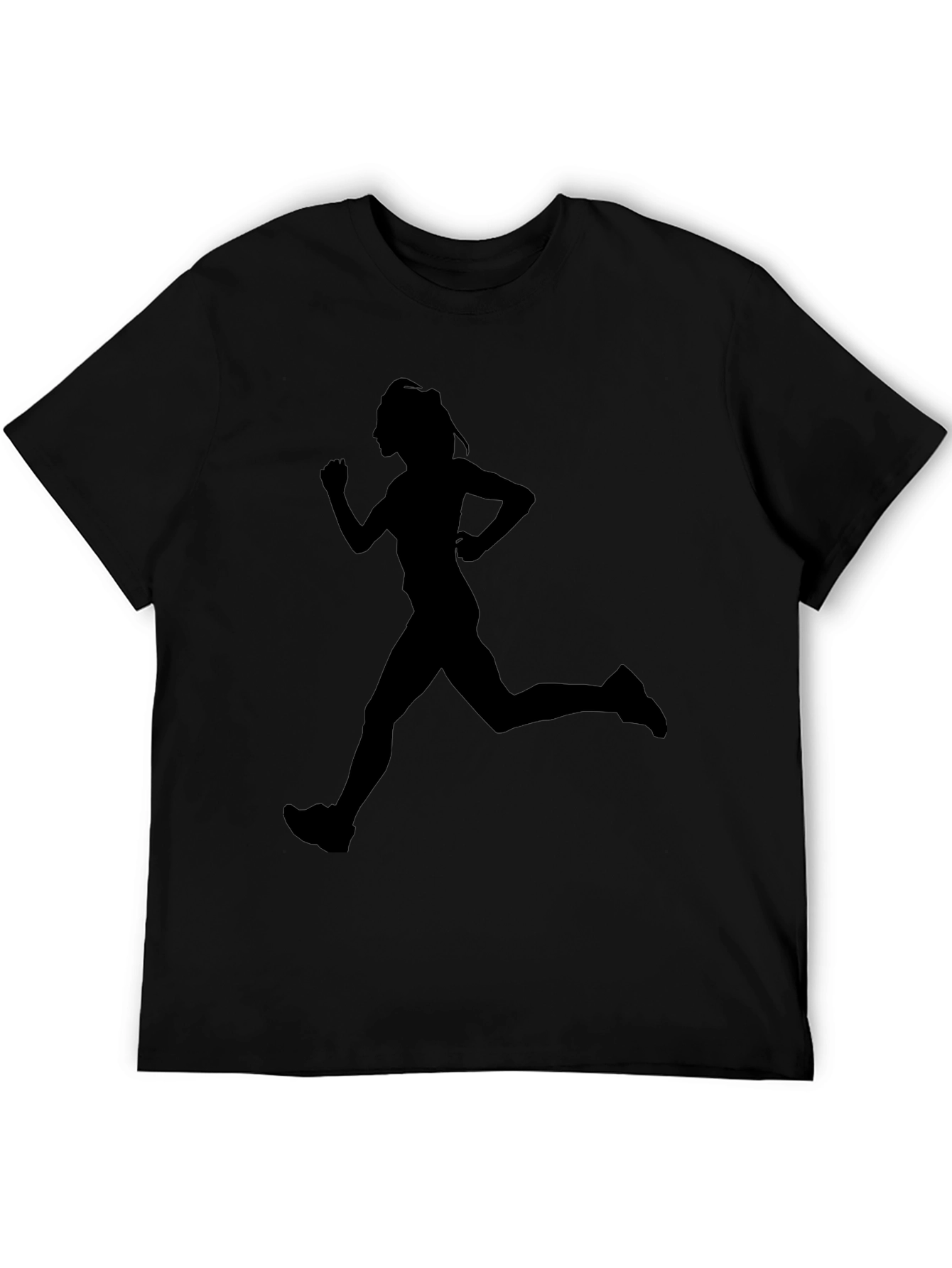 Black Runner Silhouette Black Graphic Tee view 5