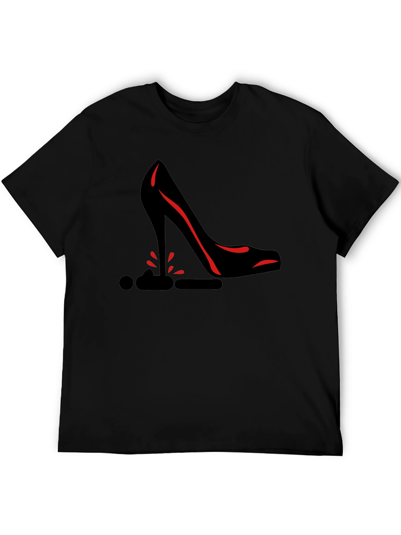 Black High Heel Graphic Black T-Shirt view 5