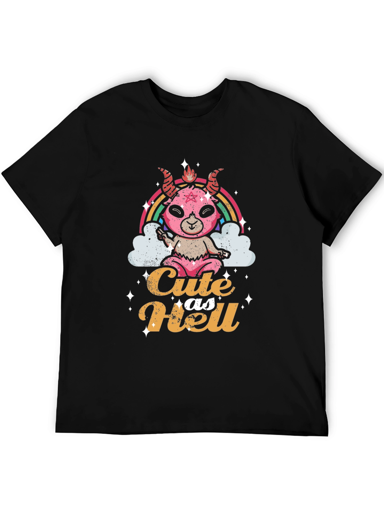Black Cute as Hell Black T-Shirt view 5