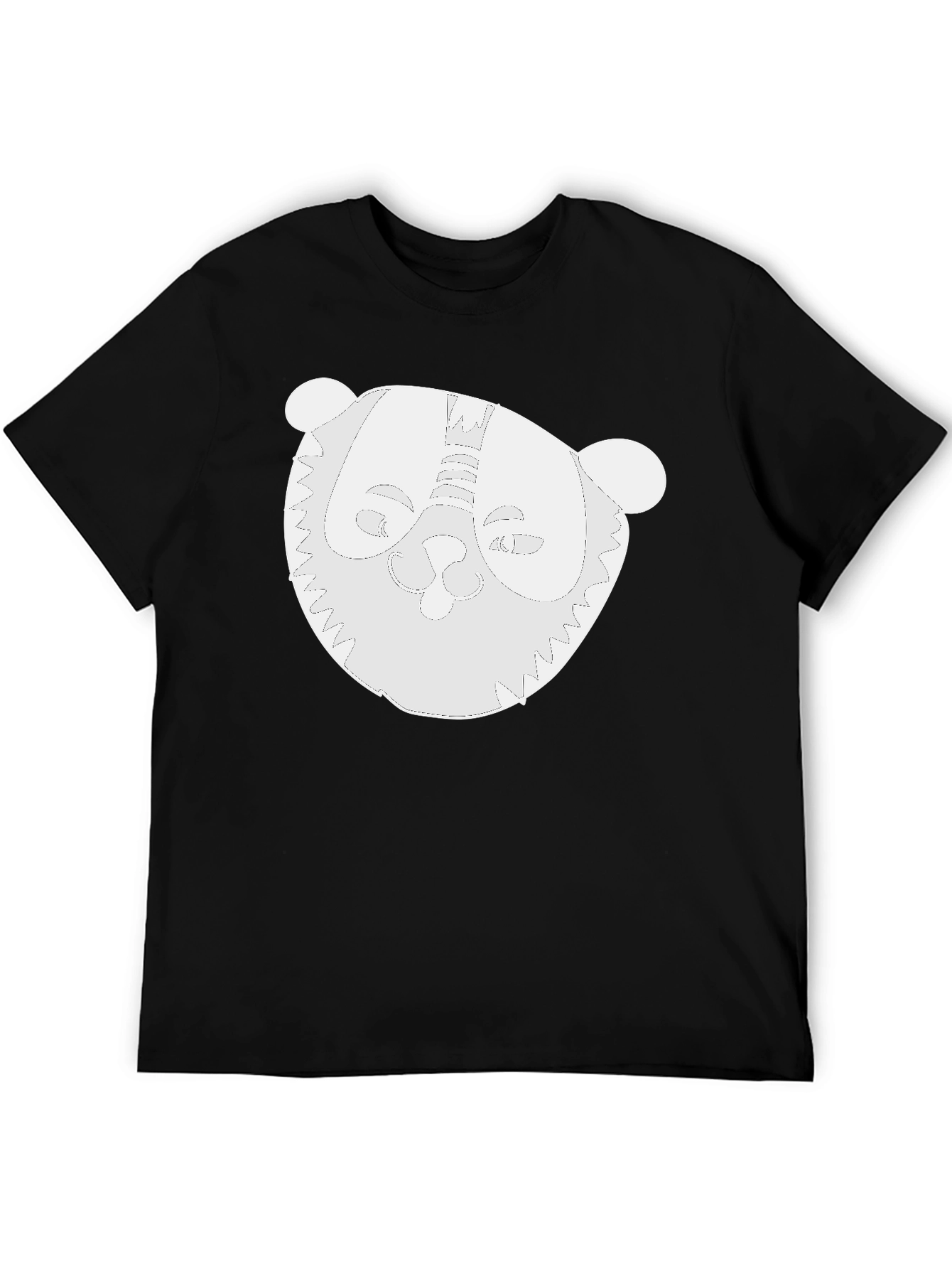 Black Whimsical Panda Graphic Black T-Shirt view 5