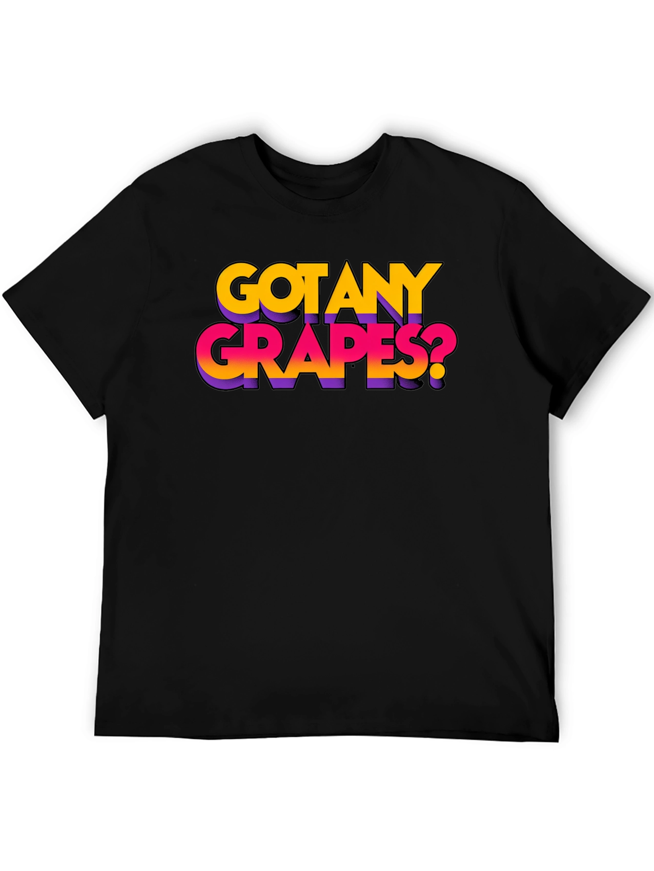 Black Got Any Grapes? Black Graphic T-Shirt view 5