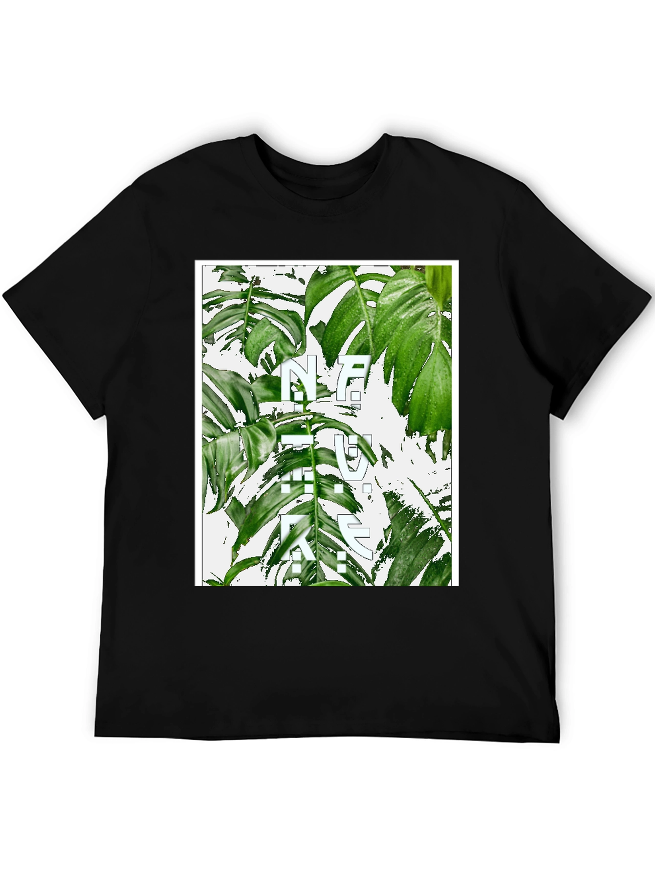 Black Nature Graphic T-Shirt - Modern Botanical Print view 5