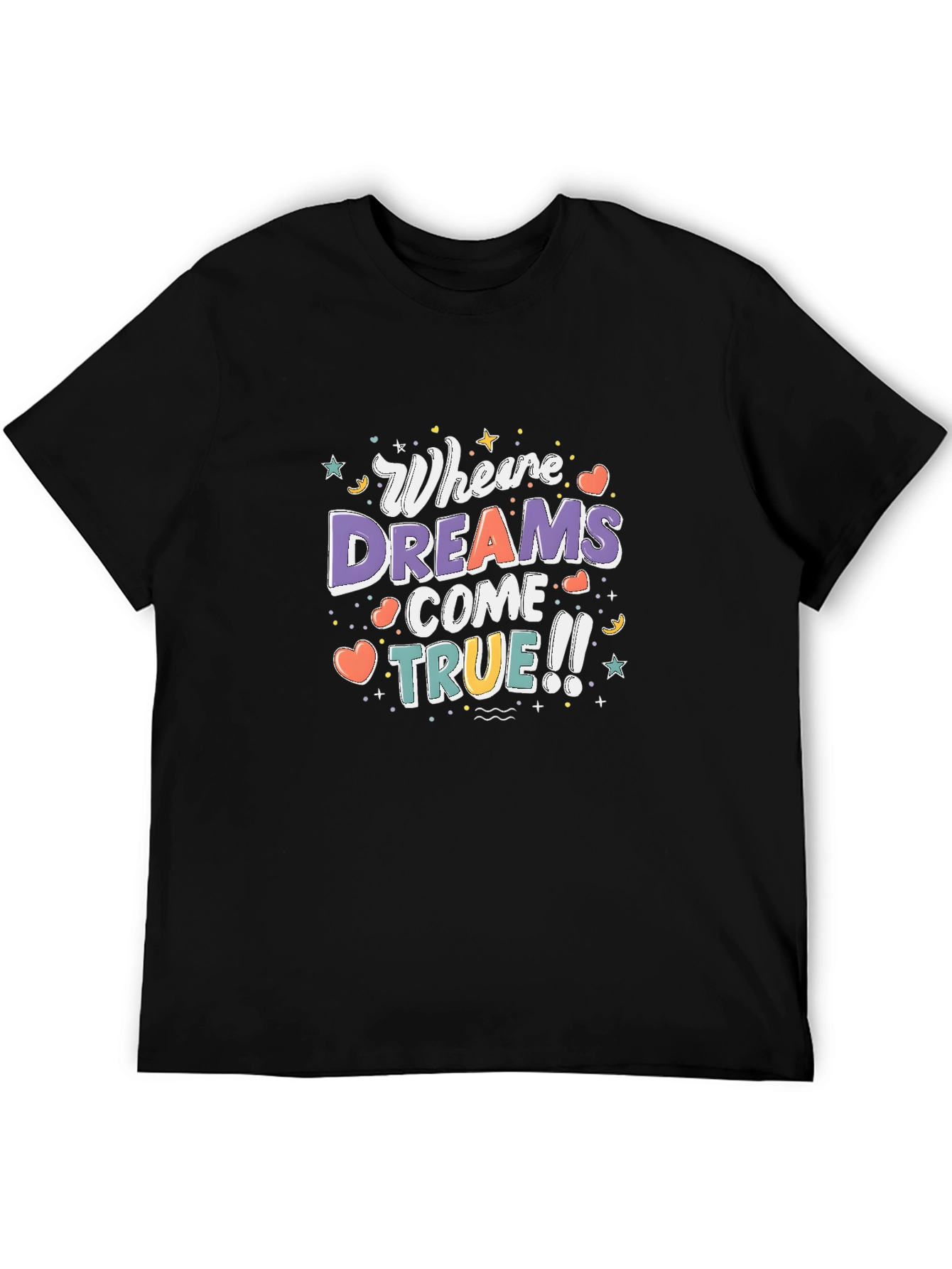Black Dreams Come True Graphic T-Shirt - Black view 5
