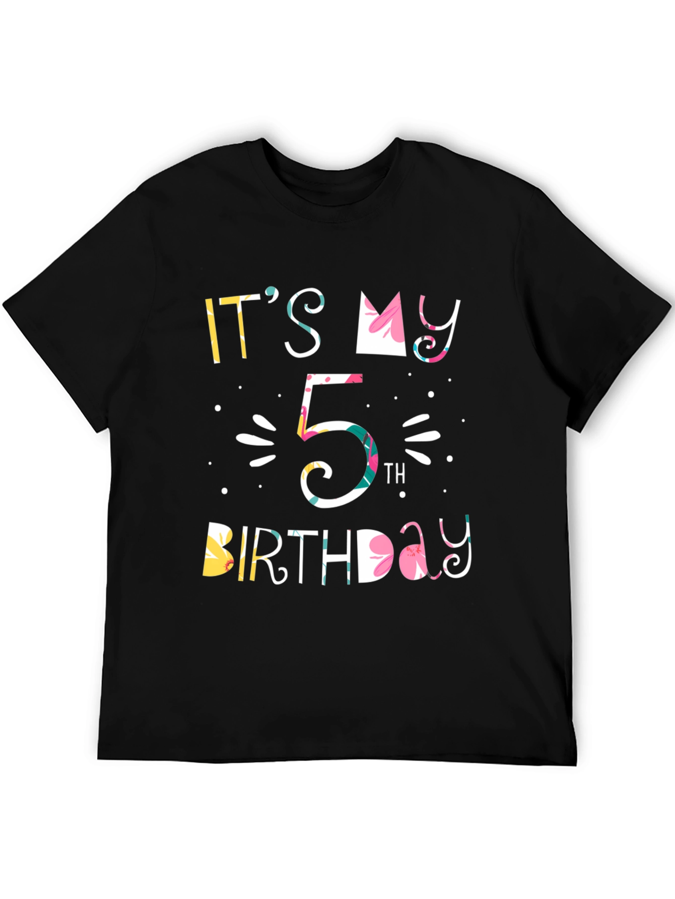 Black It's My 5th Birthday T-Shirt view 5