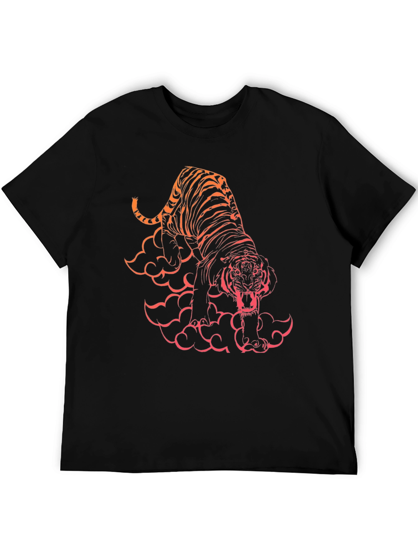 Black Tiger Graphic Black T-Shirt view 5