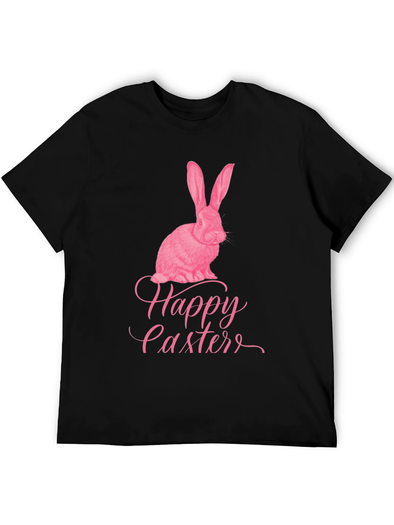 Black Happy Easter Bunny Graphic T-Shirt view 5
