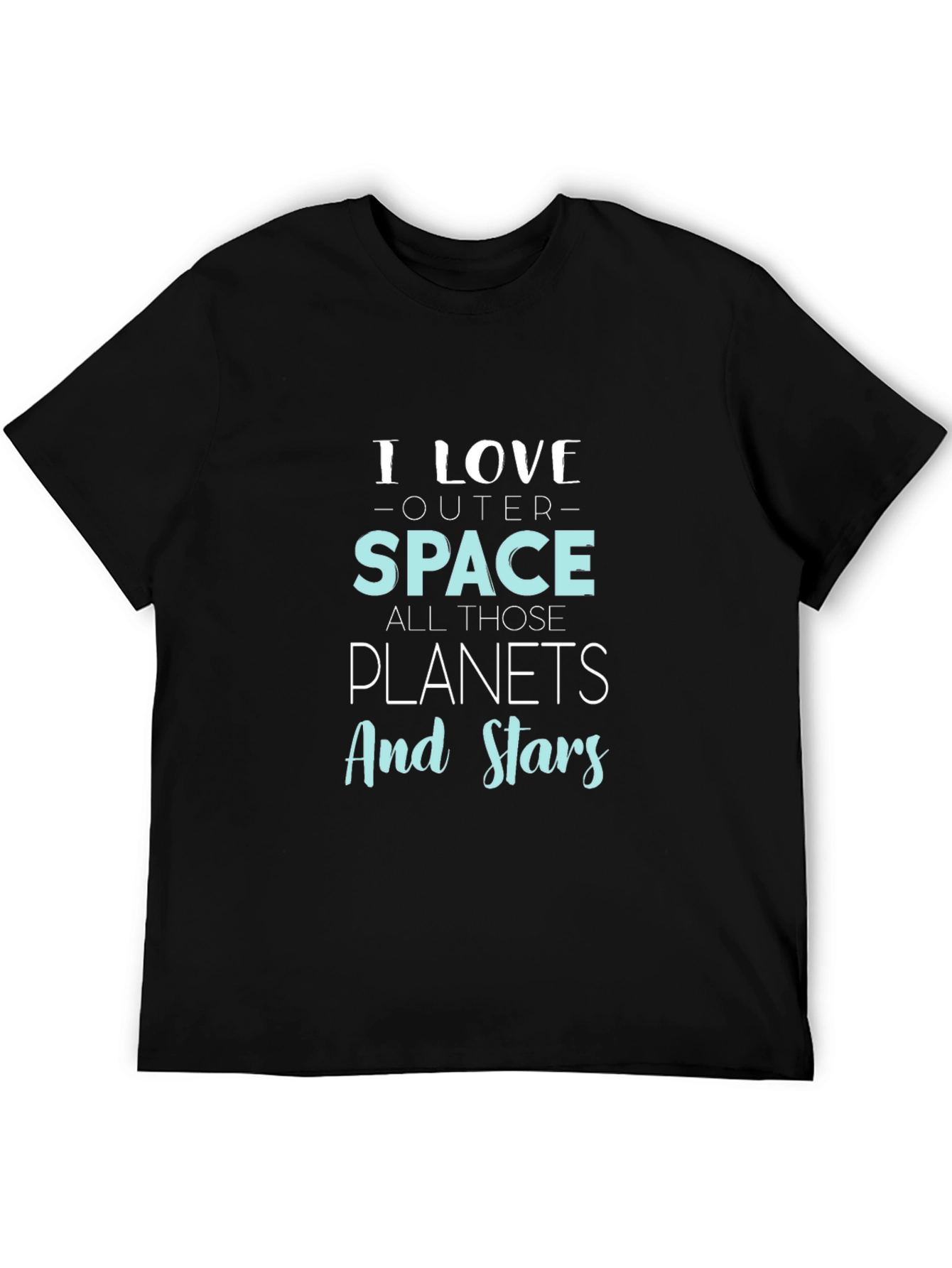 Black I Love Outer Space Graphic Print Tee view 5