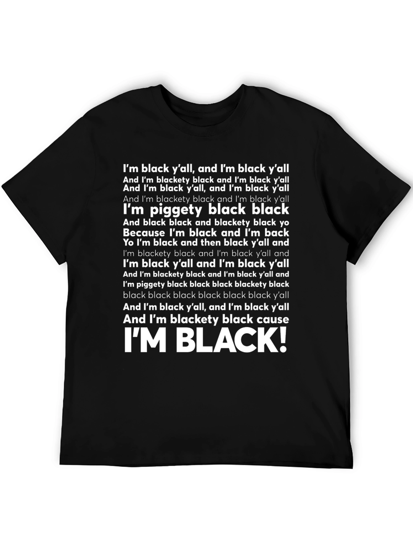 Black I'M BLACK! T-Shirt - Black Pride Graphic Tee view 5