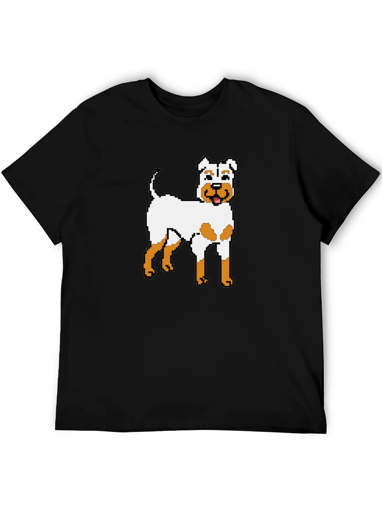 Black Pixel Dog Graphic T-Shirt - Unique Canine Design view 5