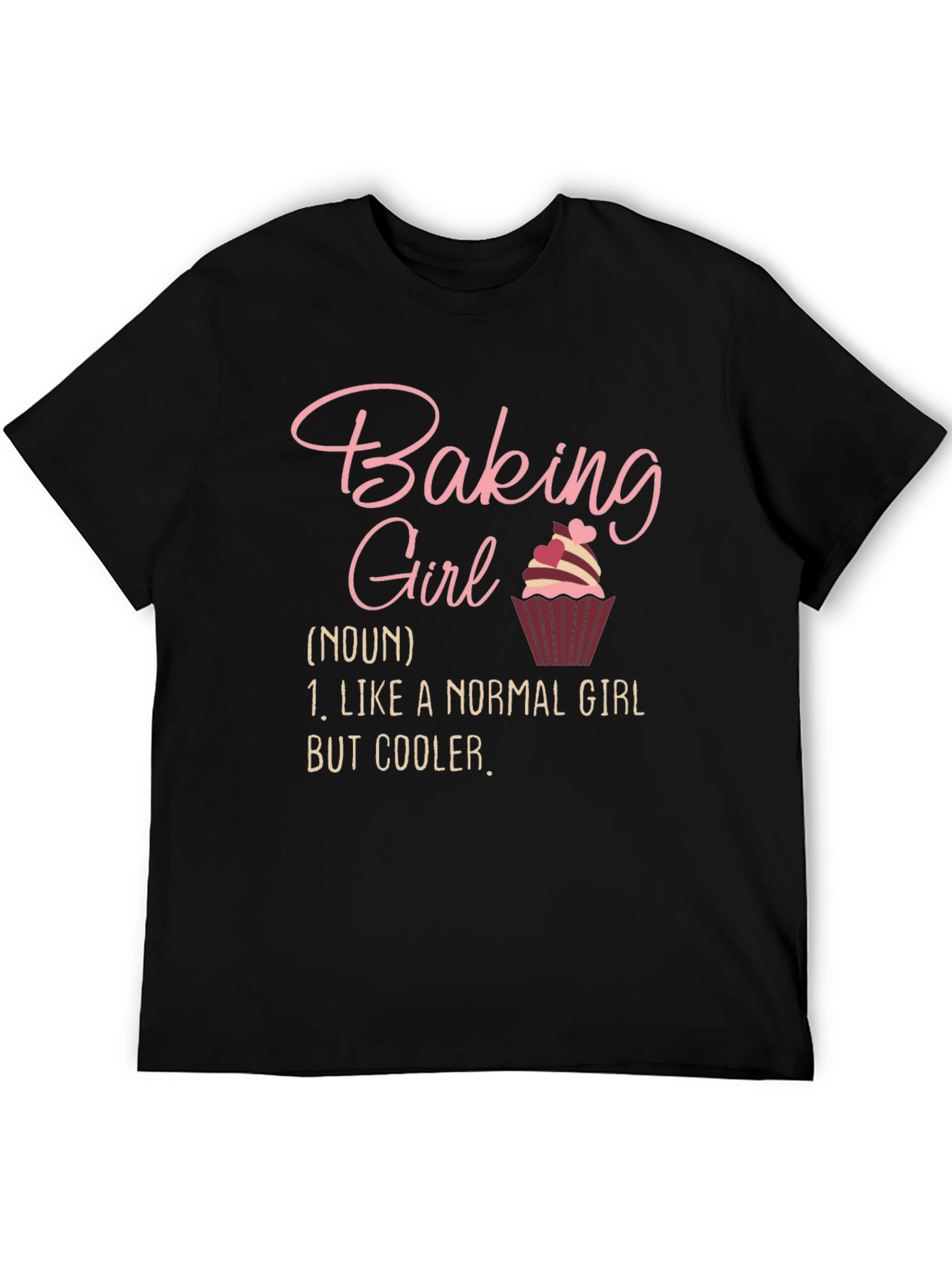 Black Baking Girl T-Shirt - Cool Baker Definition Tee view 5