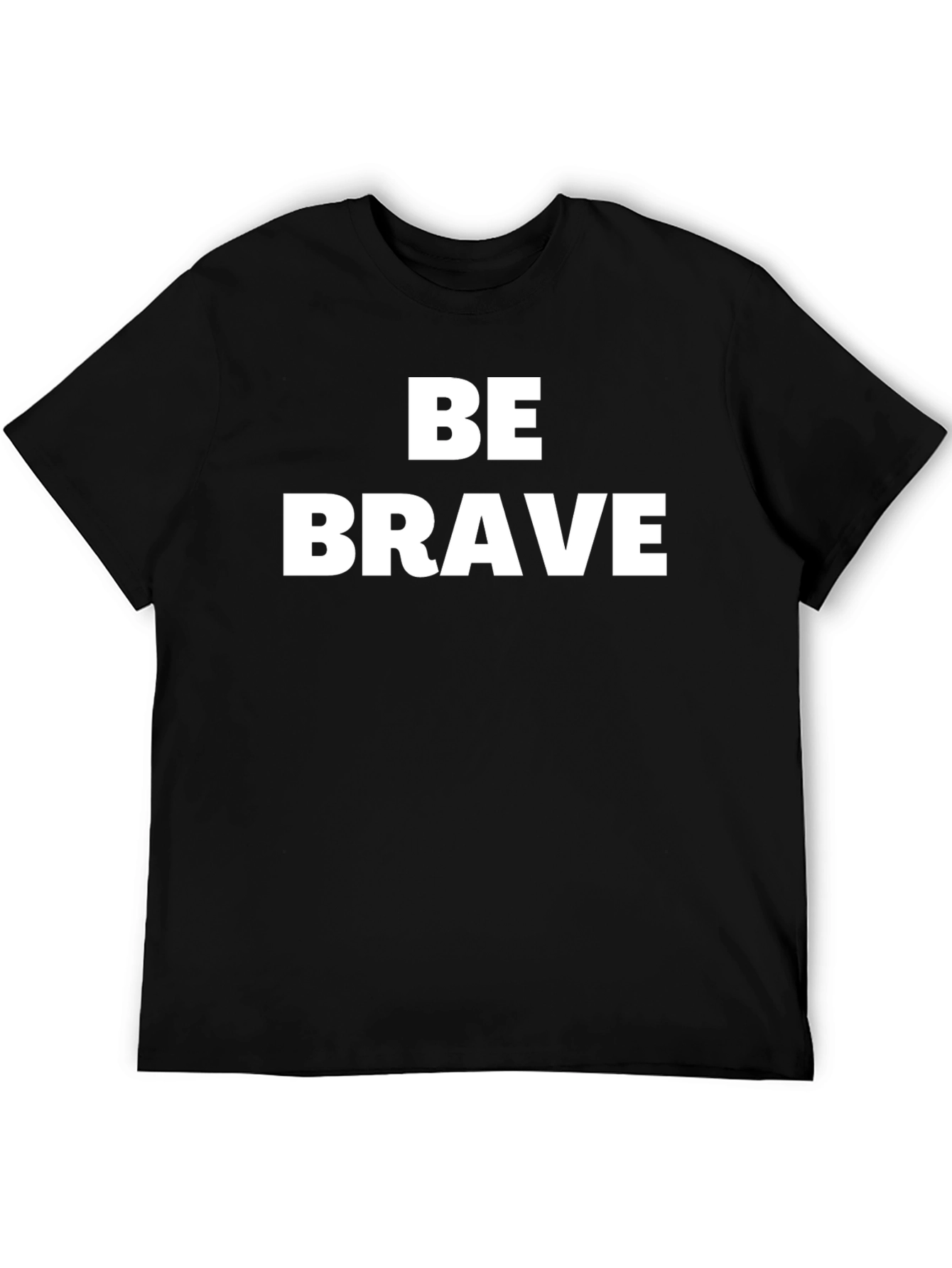 Black Be Brave Graphic Tee - Classic Fit Soft Cotton T-Shirt view 5