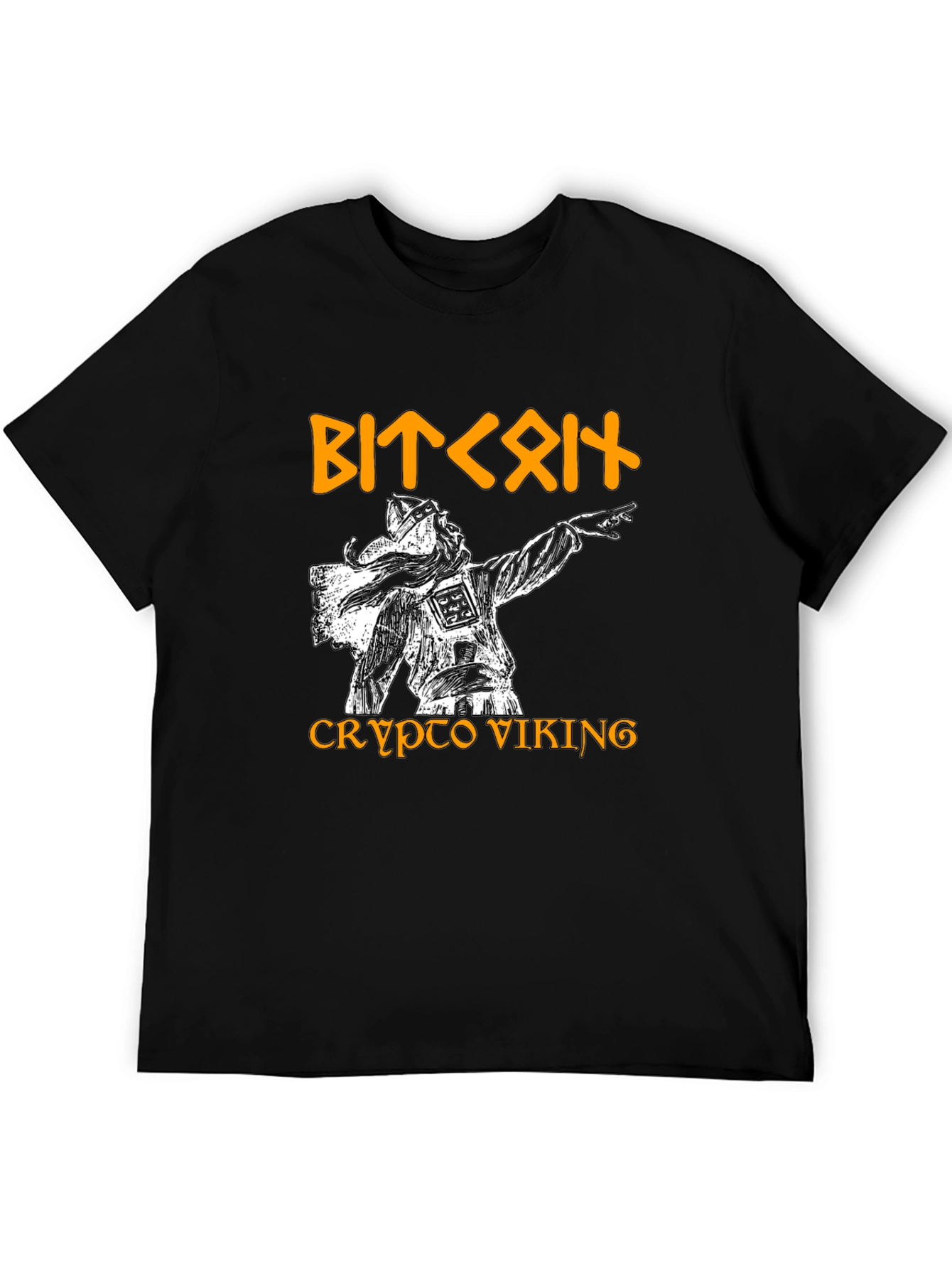 Black Crypto Viking Graphic Tee - Bitcoin Fan T-Shirt view 5