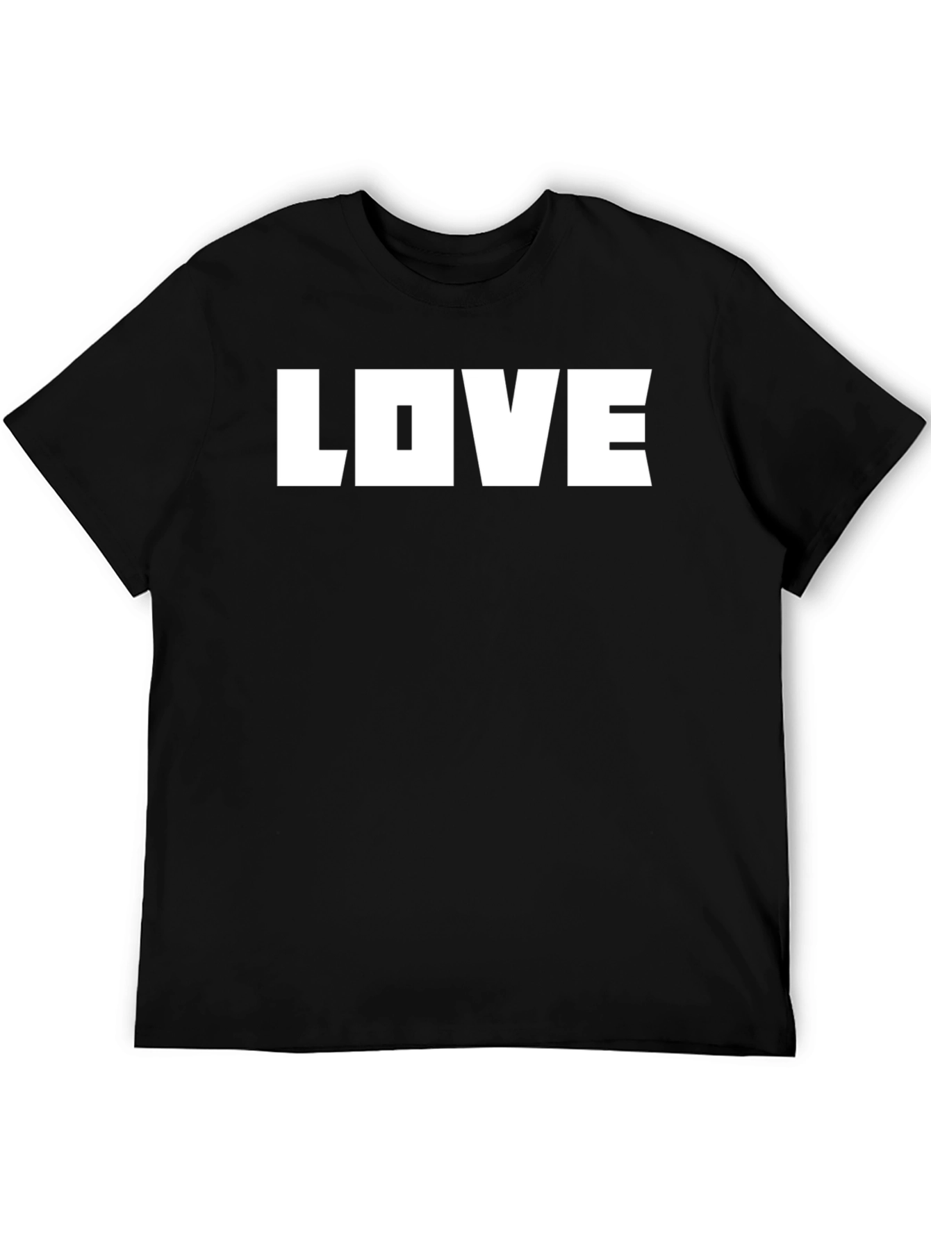 Black LOVE Graphic Tee - Stylish Black Cotton Blend view 5
