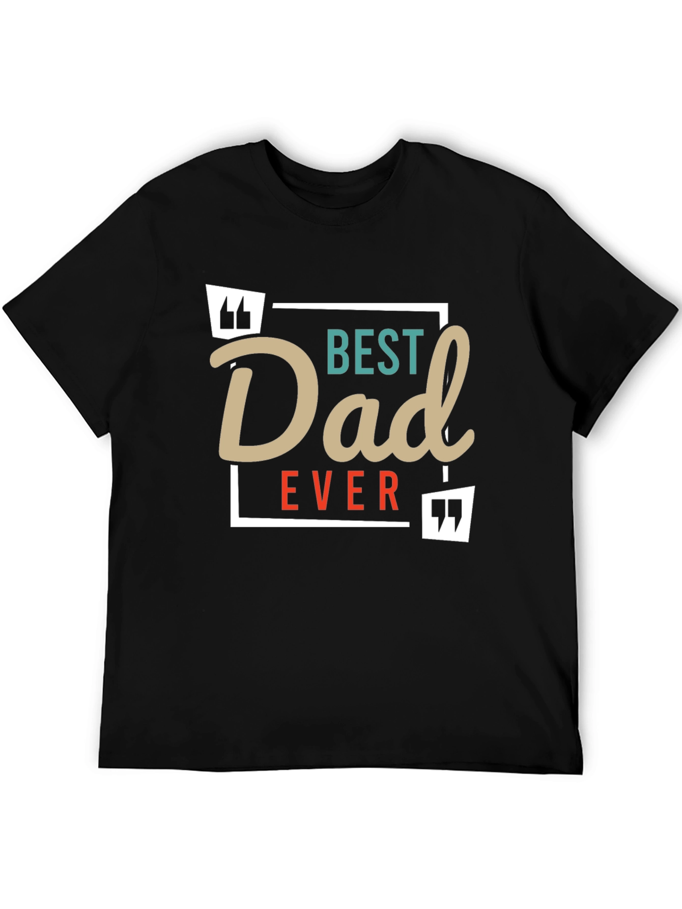 Black Best Dad Ever T-Shirt -  Black Cotton Blend Graphic Tee view 5