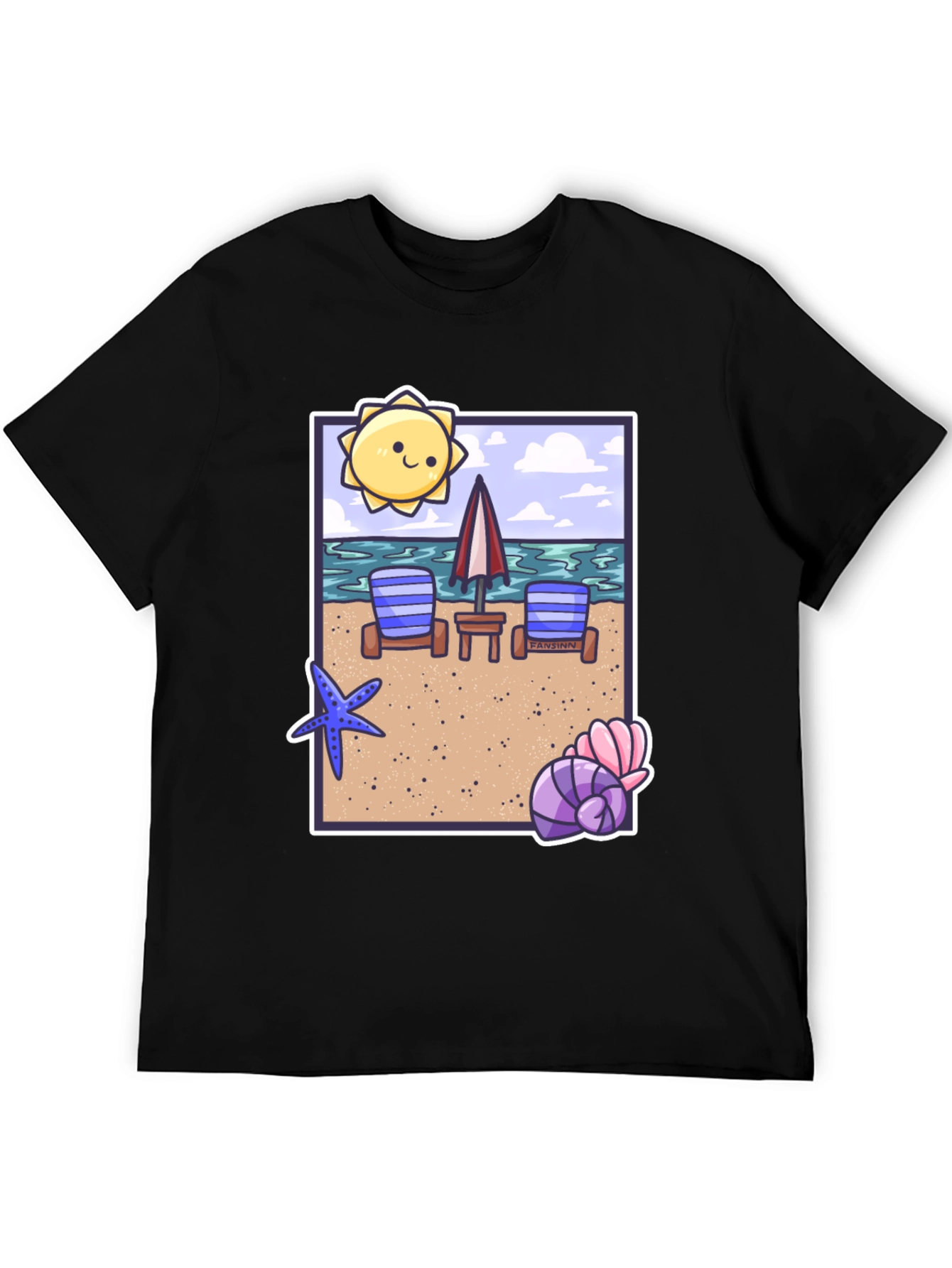 Black Beach Vibes T-Shirt: Summer Holiday Tee view 5
