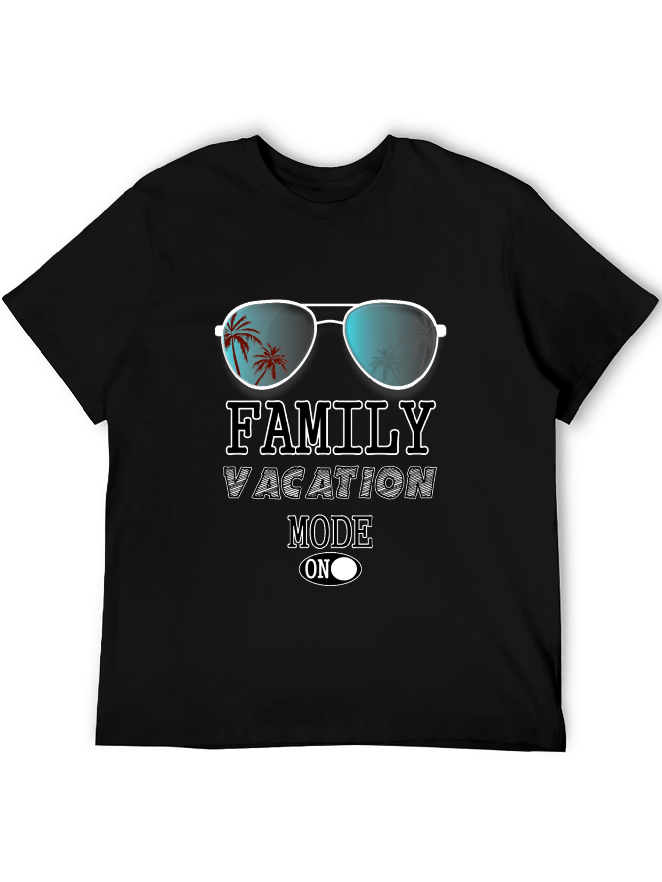 Black Family Vacation Mode On Graphic T-Shirt view 5