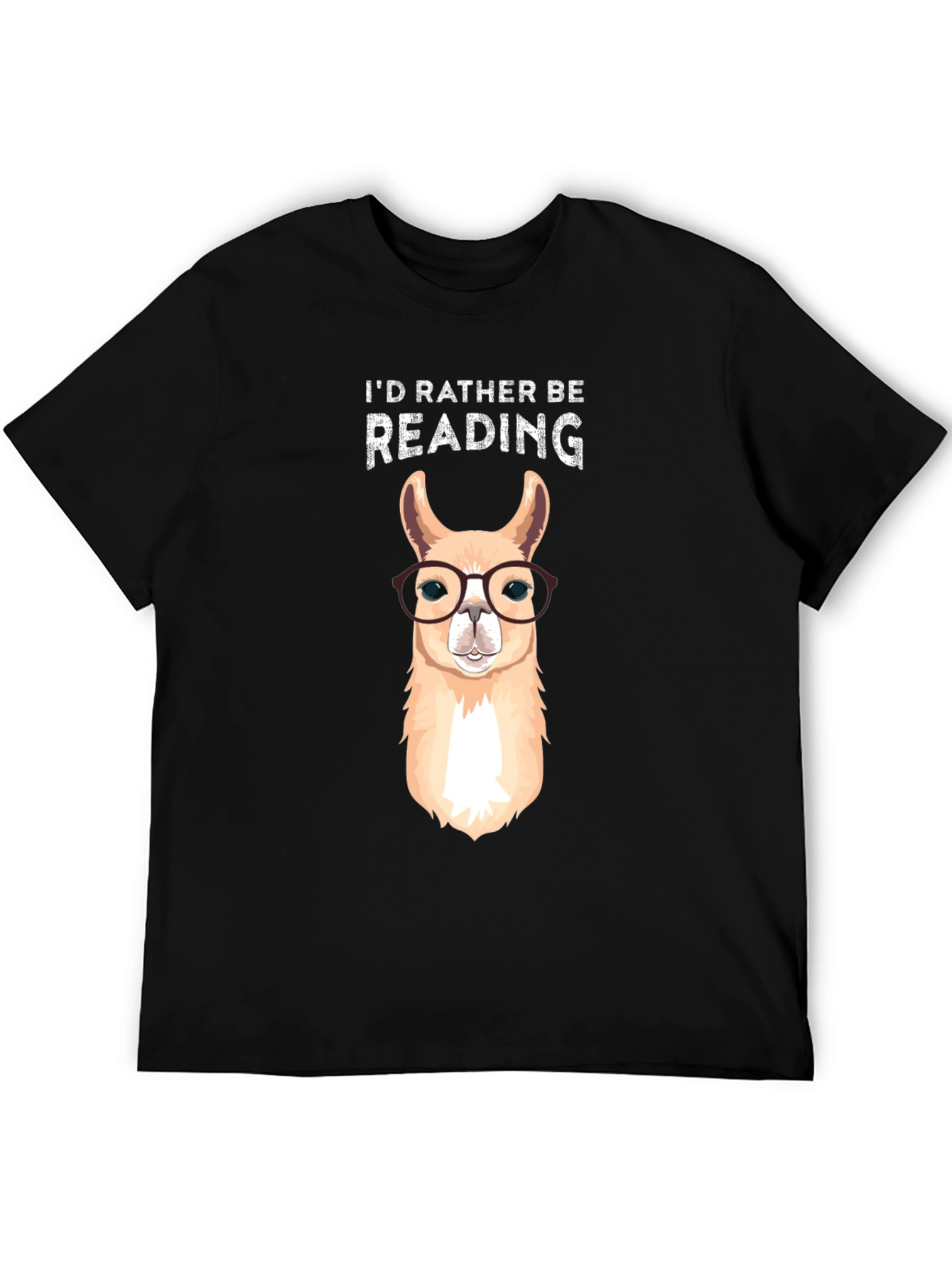 Black Llama Reading T-Shirt - Book Lover Tee view 5