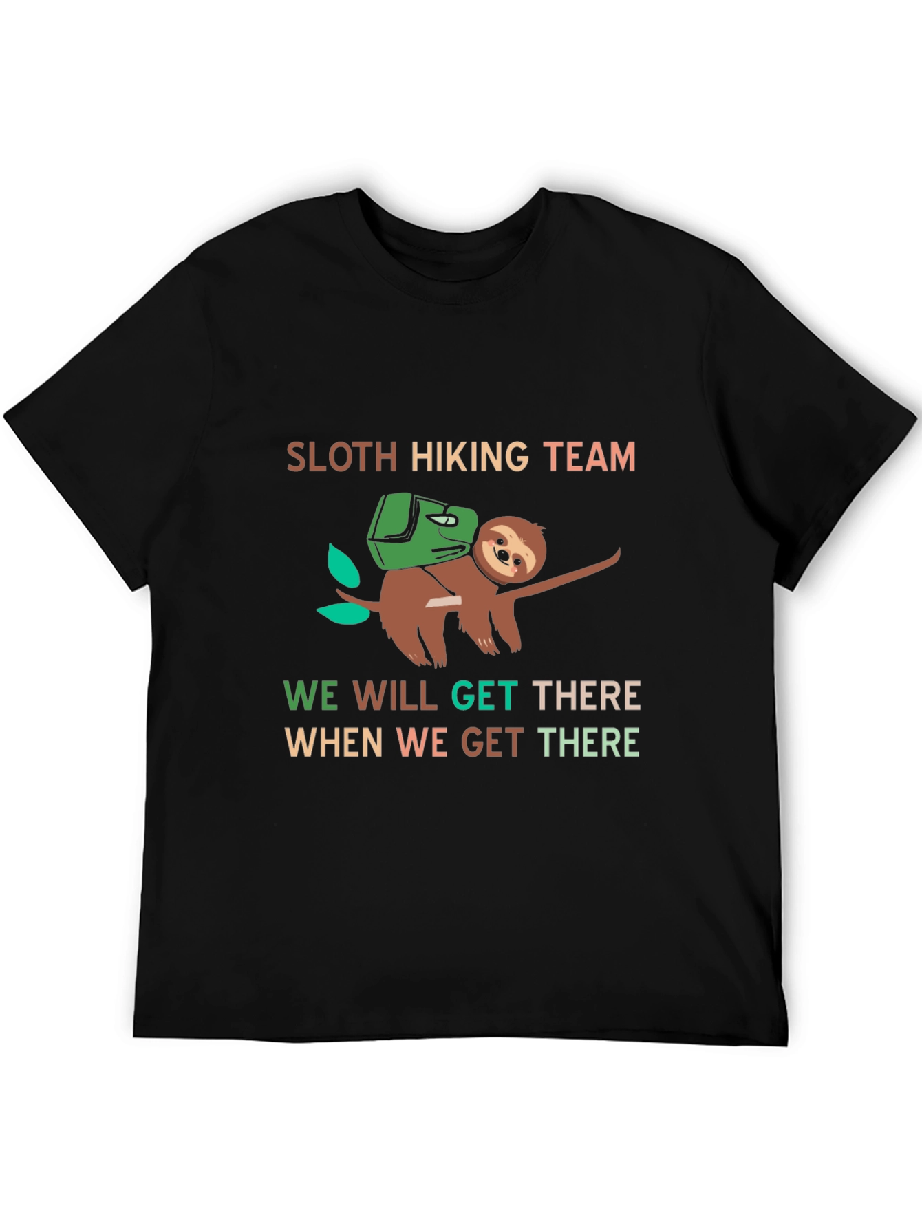 Black Sloth Hiking Team T-Shirt - Funny Adventure Tee view 5