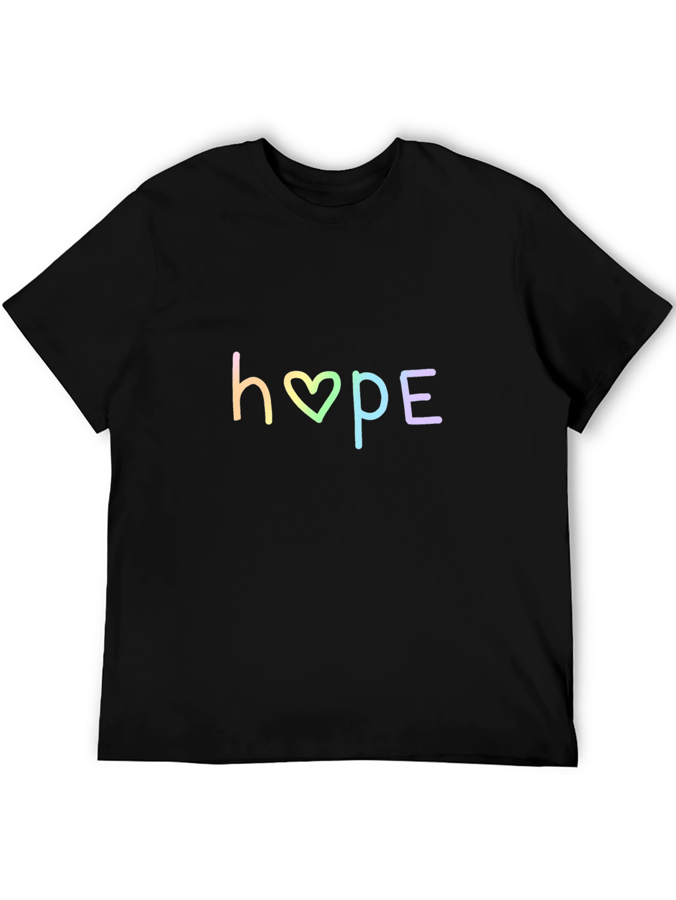 Black Hopeful Rainbow Graphic Tee - Black view 5