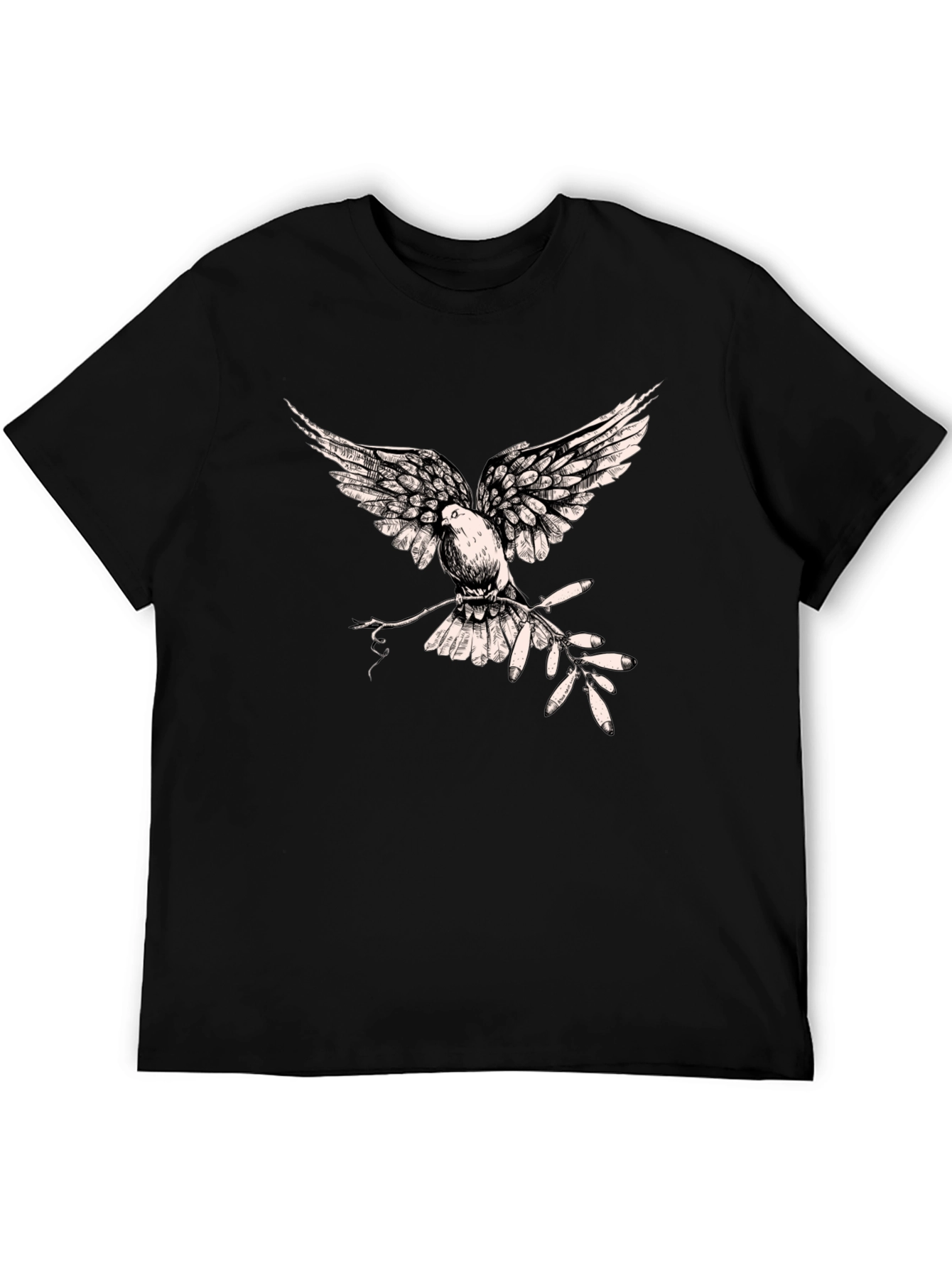 Black Dove Peace Branch Graphic Tee - Black view 5