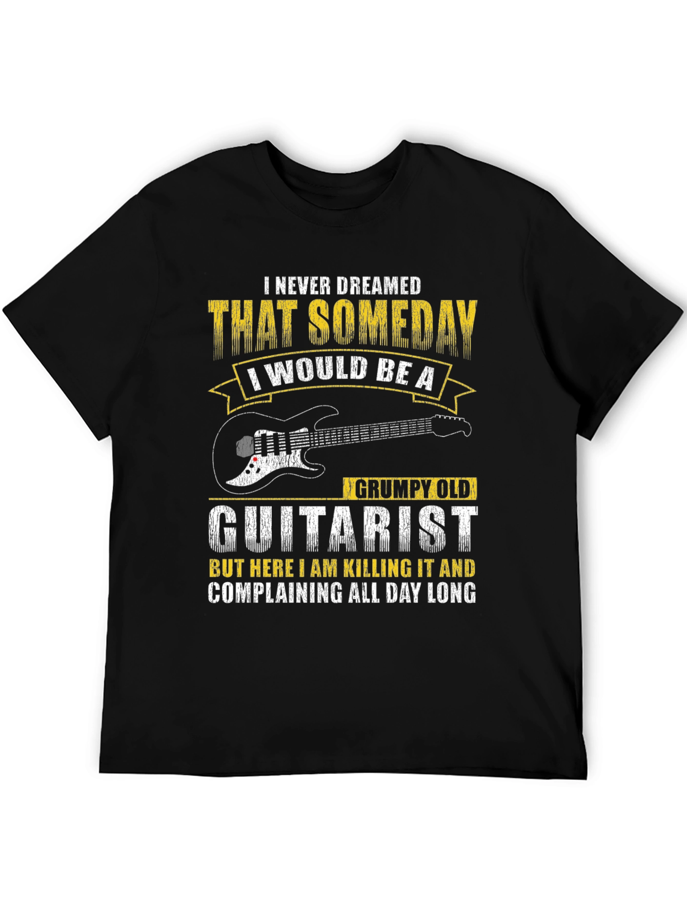 Black Grumpy Old Guitarist T-Shirt view 5