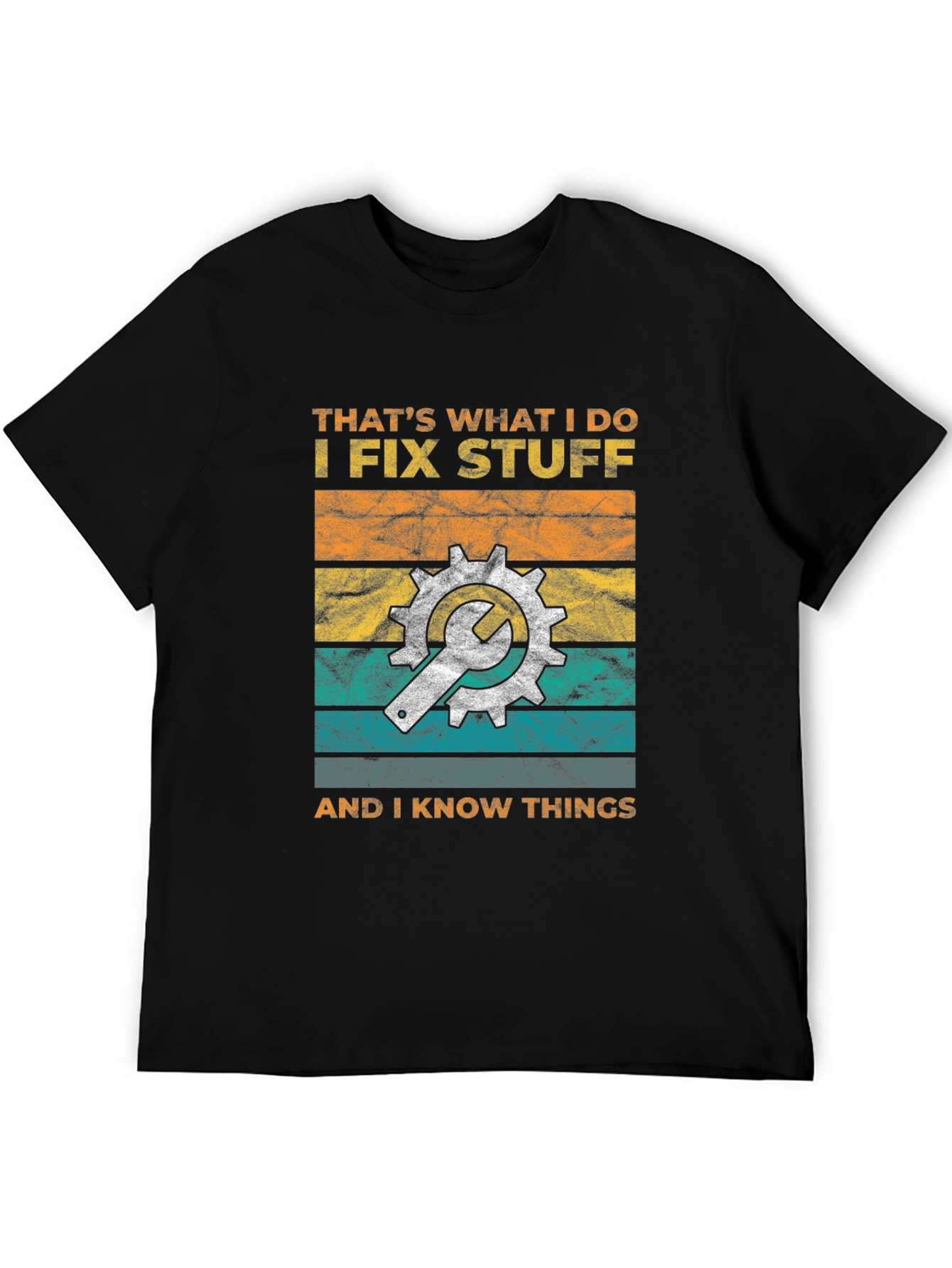 Black I Fix Stuff Graphic T-Shirt - Mechanic Humor Tee view 5