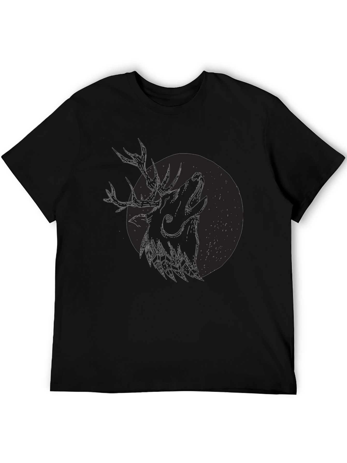 Black Black Deer Howl Graphic Tee view 5