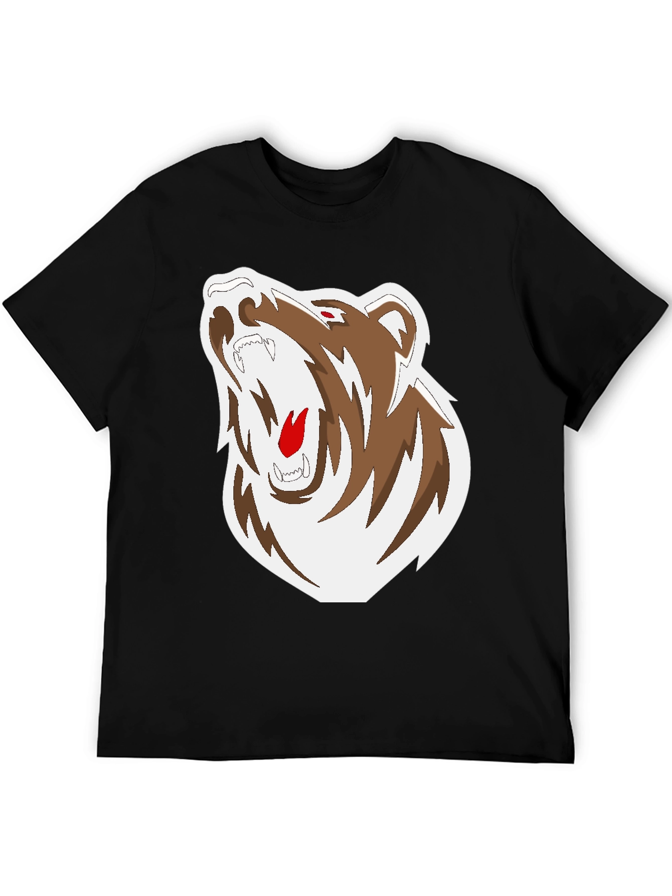 Black Black T-Shirt with Bear Graphic view 5