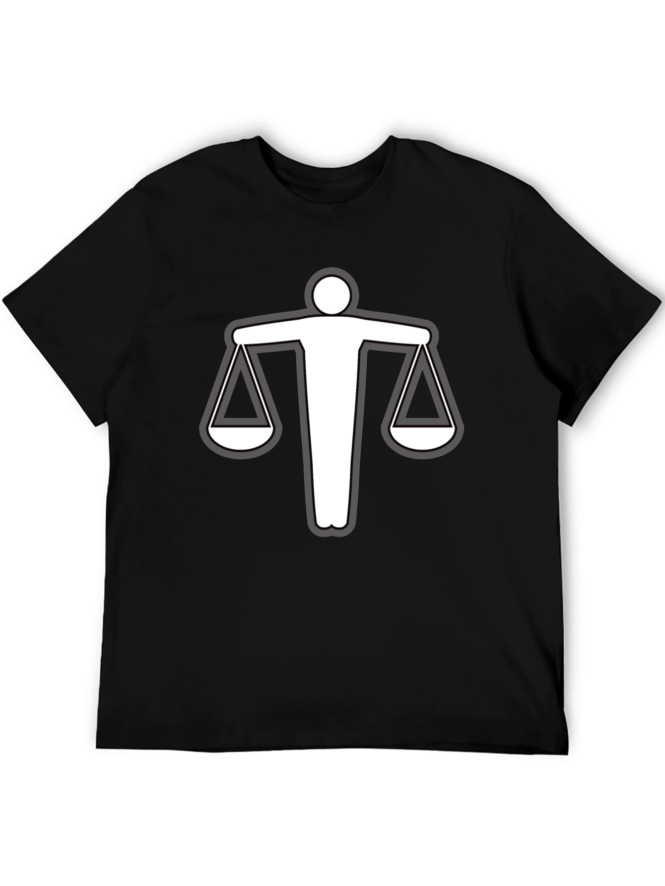 Black Scales of Justice Graphic T-Shirt - Black Cotton Tee view 5