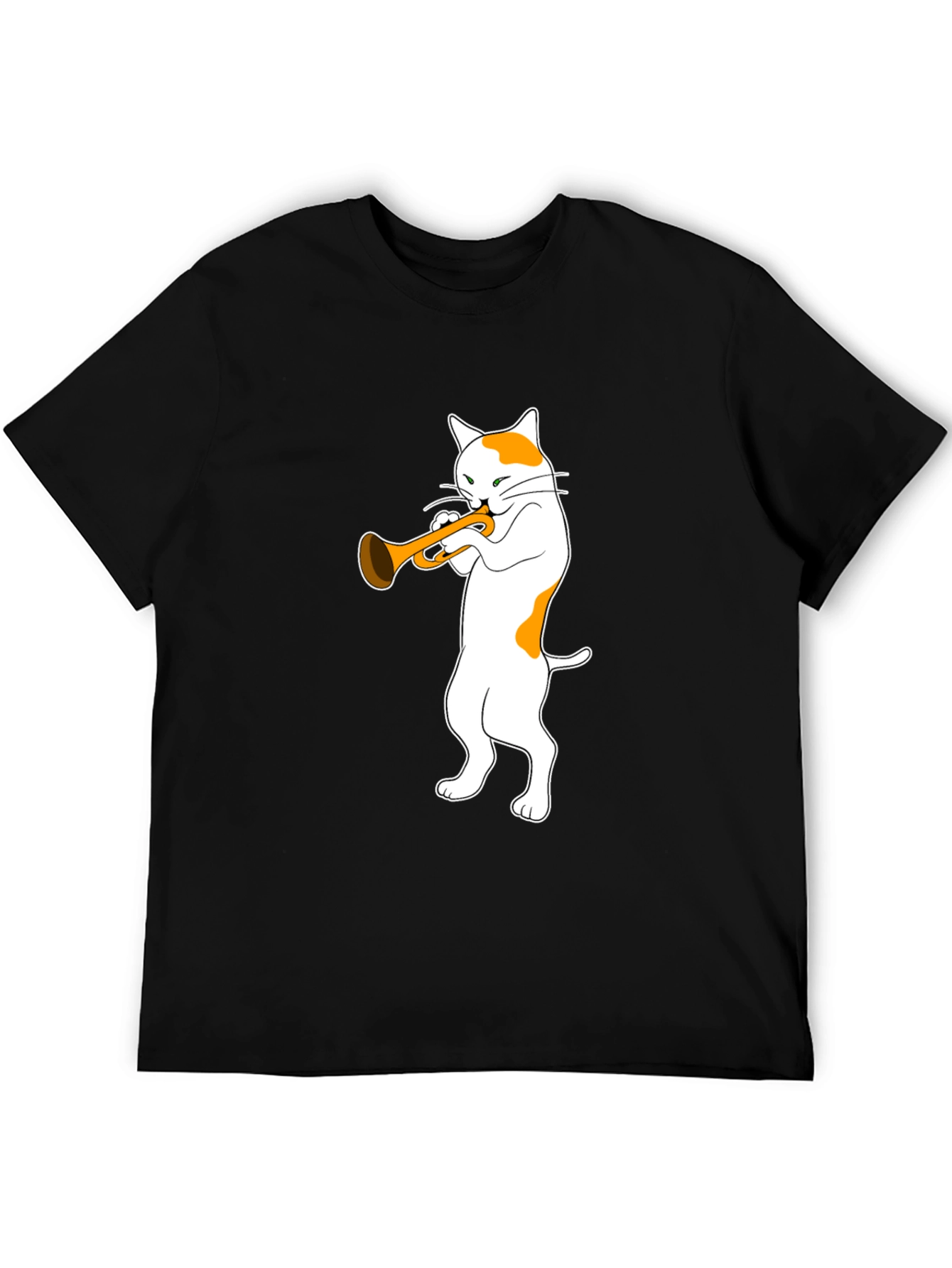 Black Cool Cat Trumpet T-Shirt - Black view 5