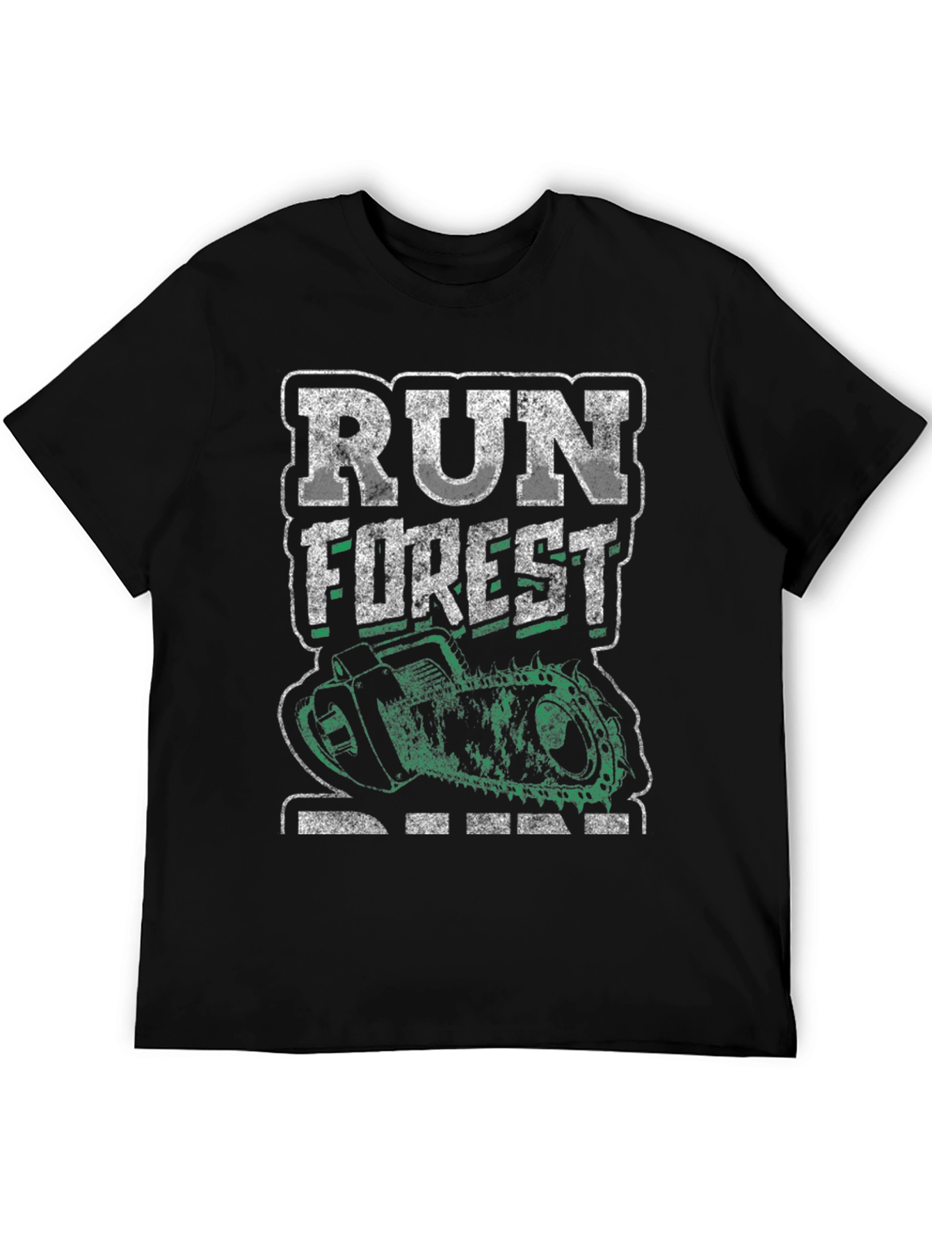 Black Run Forest Run T-Shirt - Unique Novelty Tee view 5
