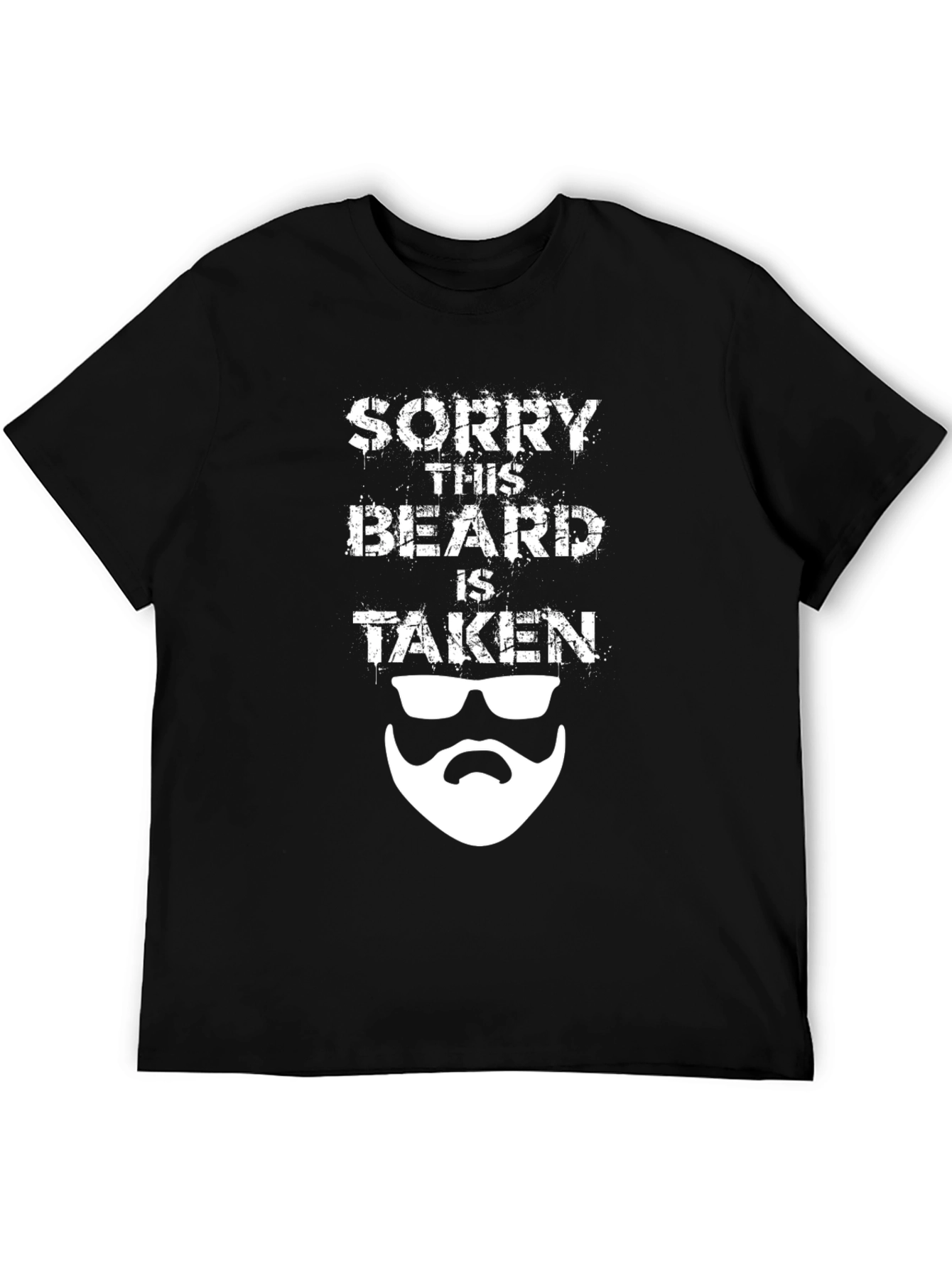 Black Funny Beard Taken T-Shirt - Novelty Graphic Tee view 5