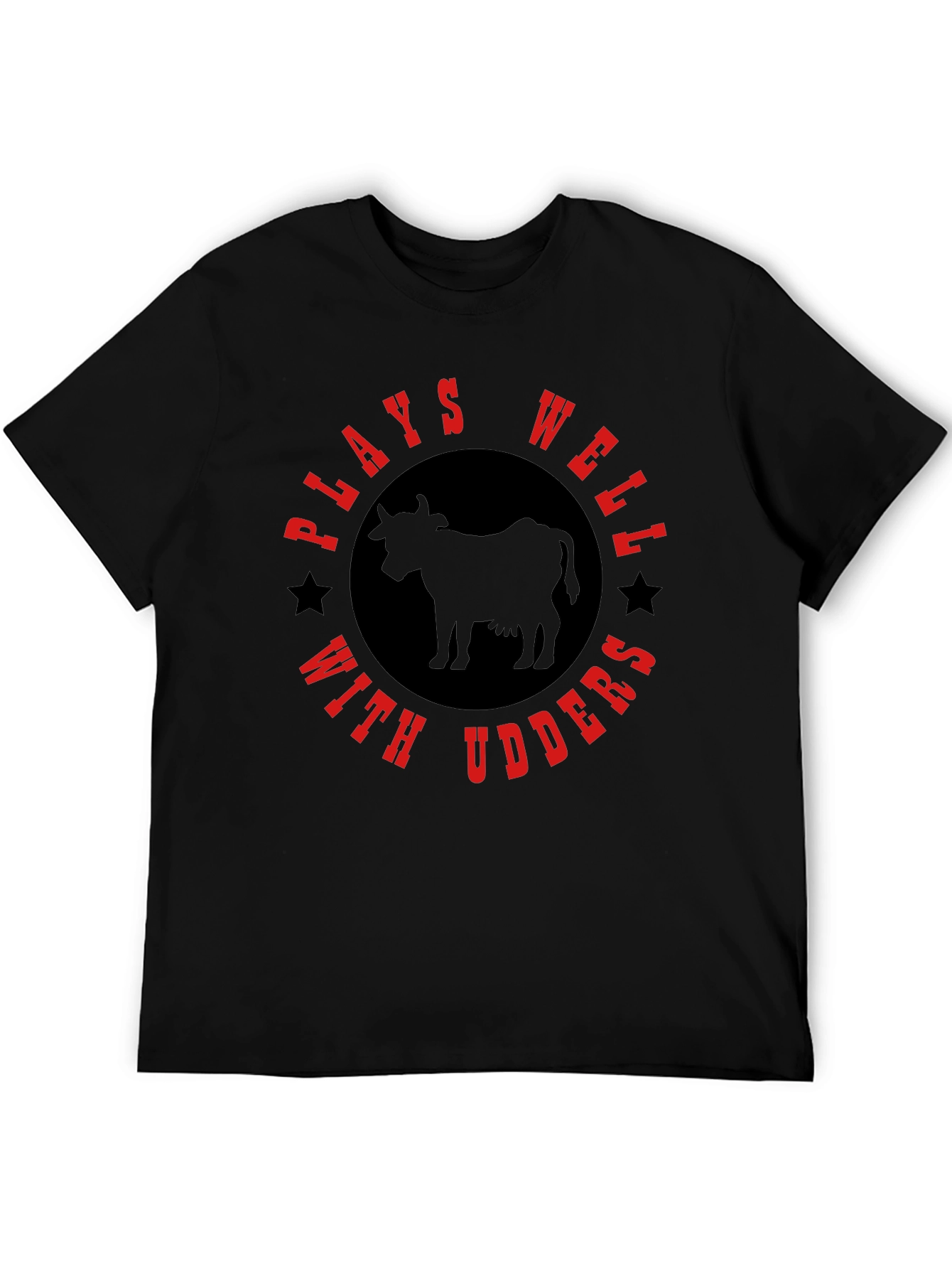 Black Plays Well With Udders Graphic Tee view 5