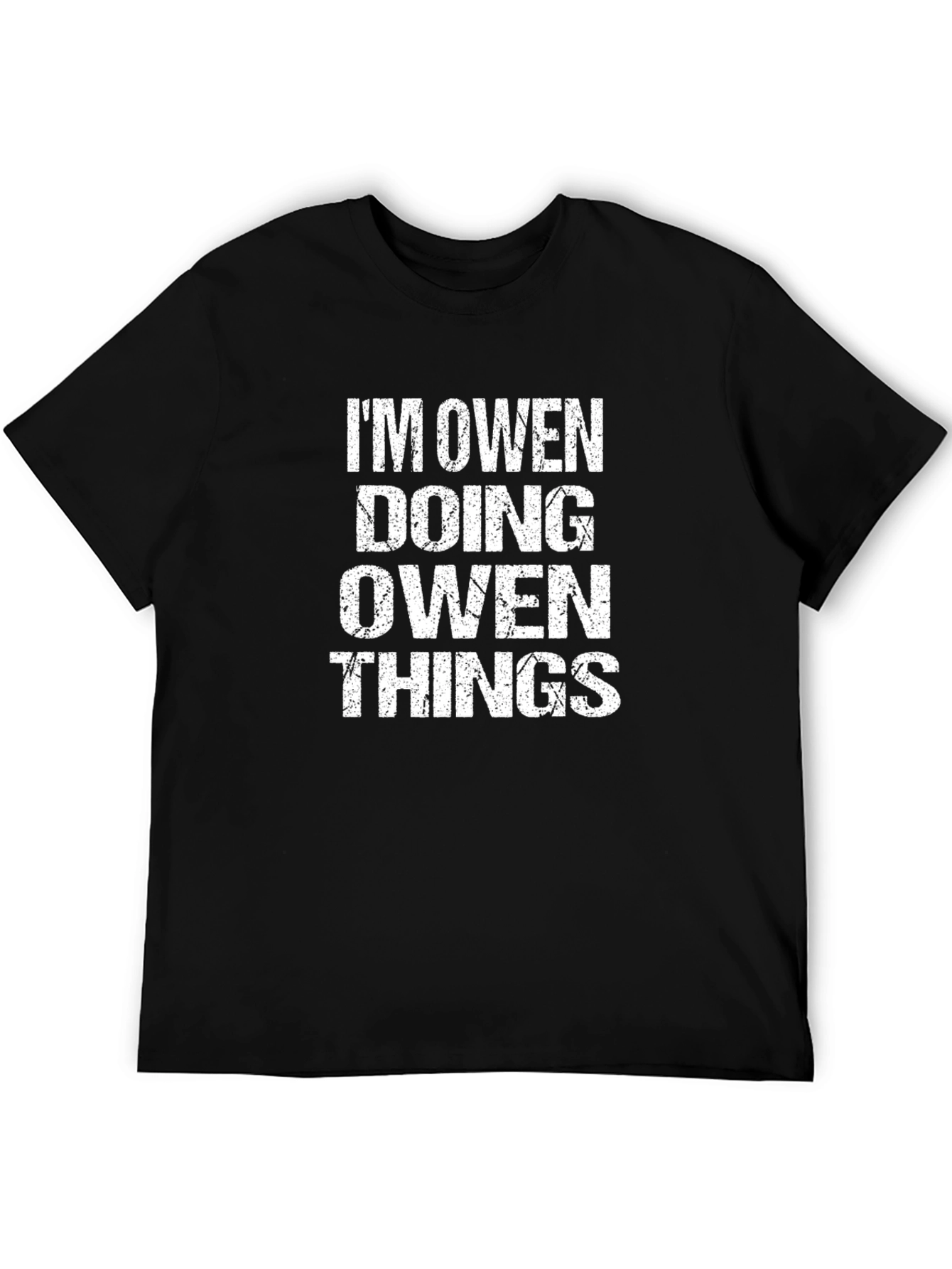 Black I'm Owen Doing Owen Things - Funny T-Shirt view 5