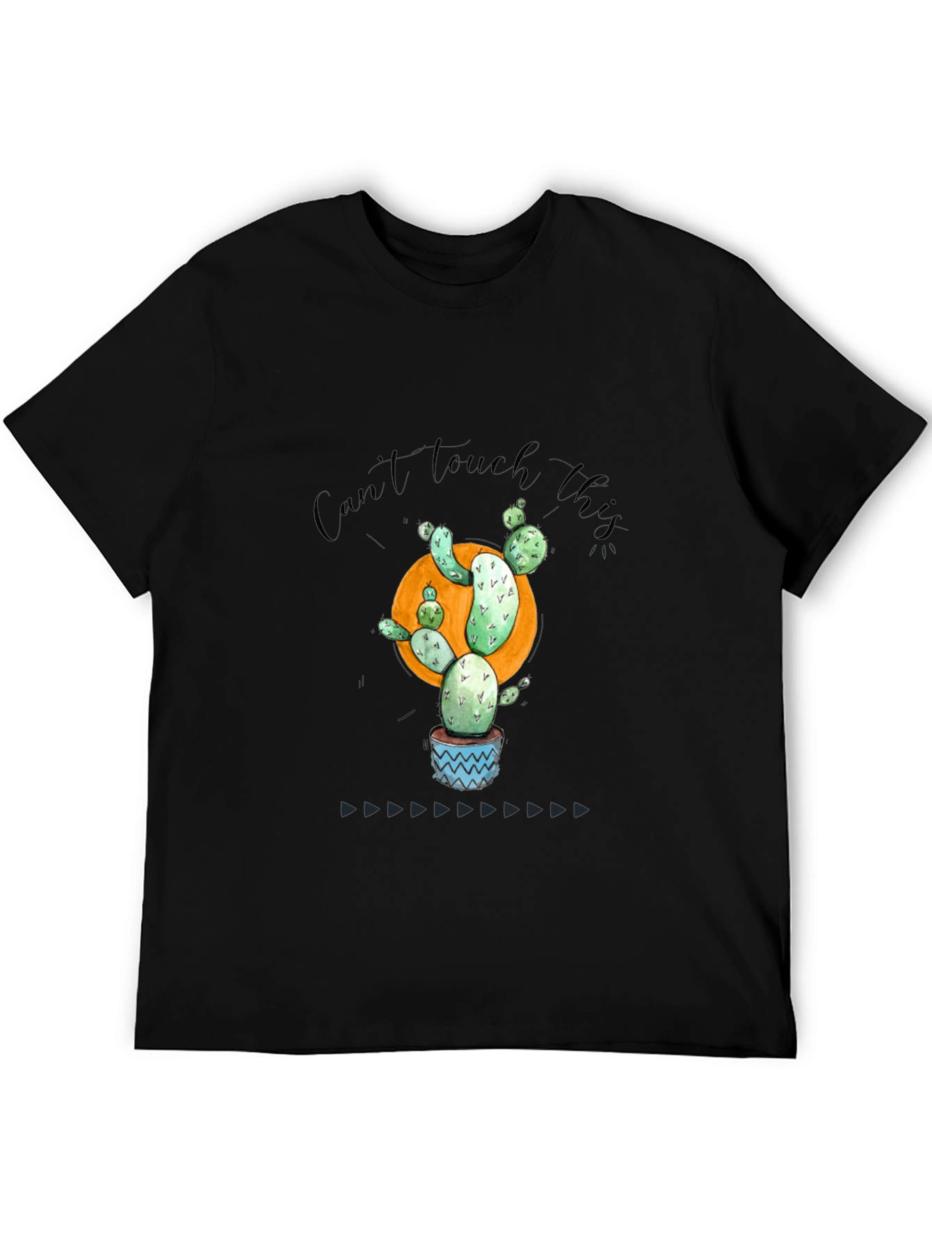 Black Cactus Graphic T-Shirt - "Can't Touch This" Fun Design view 5