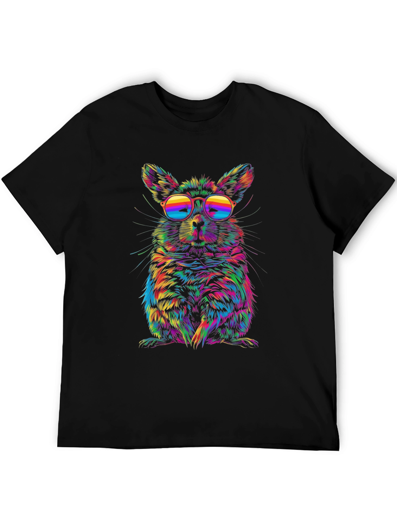 Black Cool Chinchilla Rainbow T-Shirt view 5